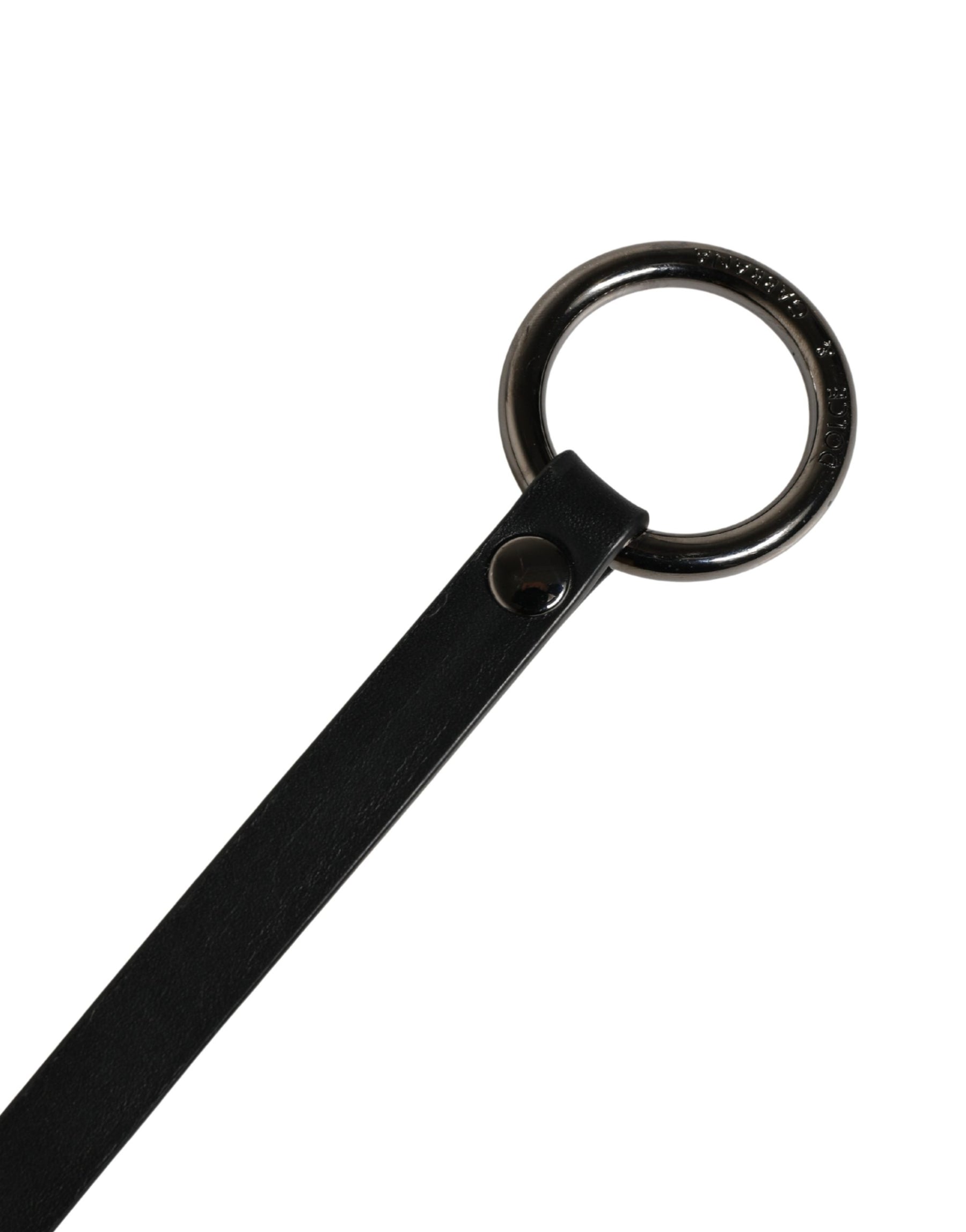 Dolce & Gabbana Men Black Calfskin Leather Metal Buckle Belt | Regal Royce