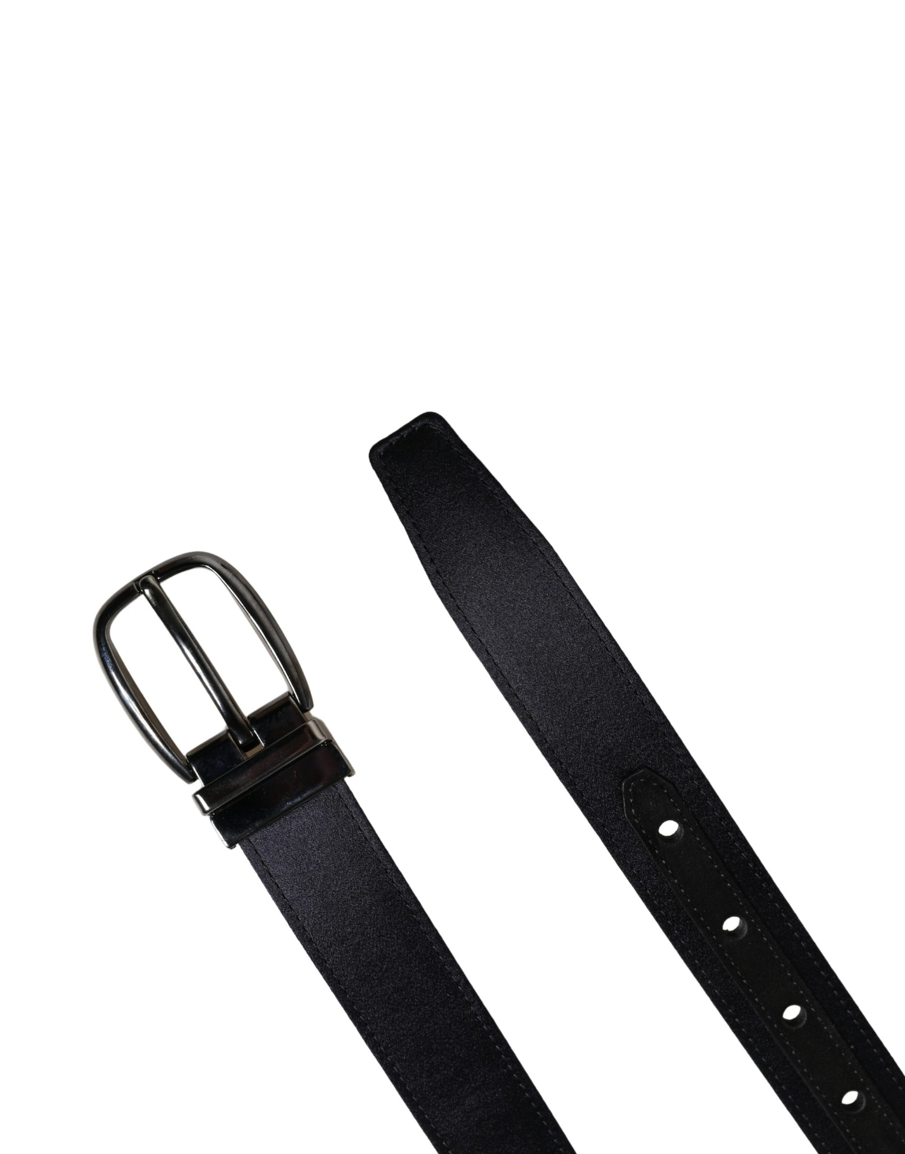 Dolce & Gabbana Men Black Classic Viscose Metal Buckle Belt | Regal Royce