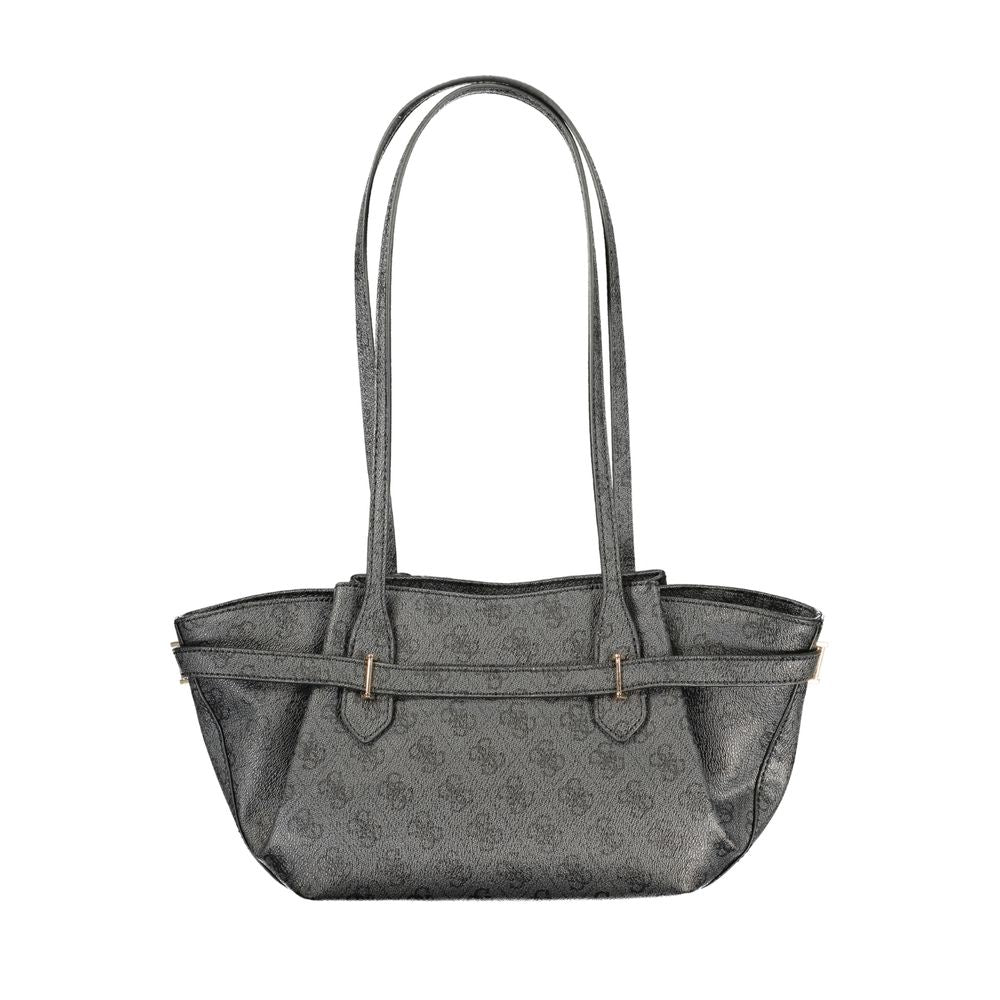Guess Jeans Black Polyurethane Women's Handbag | Regal Royce