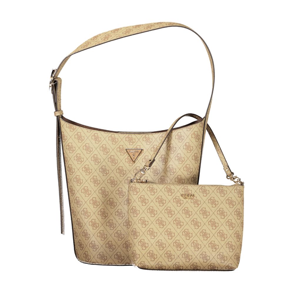 Guess Jeans Beige Polyurethane Women Handbag | Regal Royce