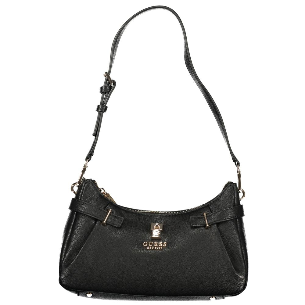 Guess Jeans Black Polyurethane Women Handbag | Regal Royce
