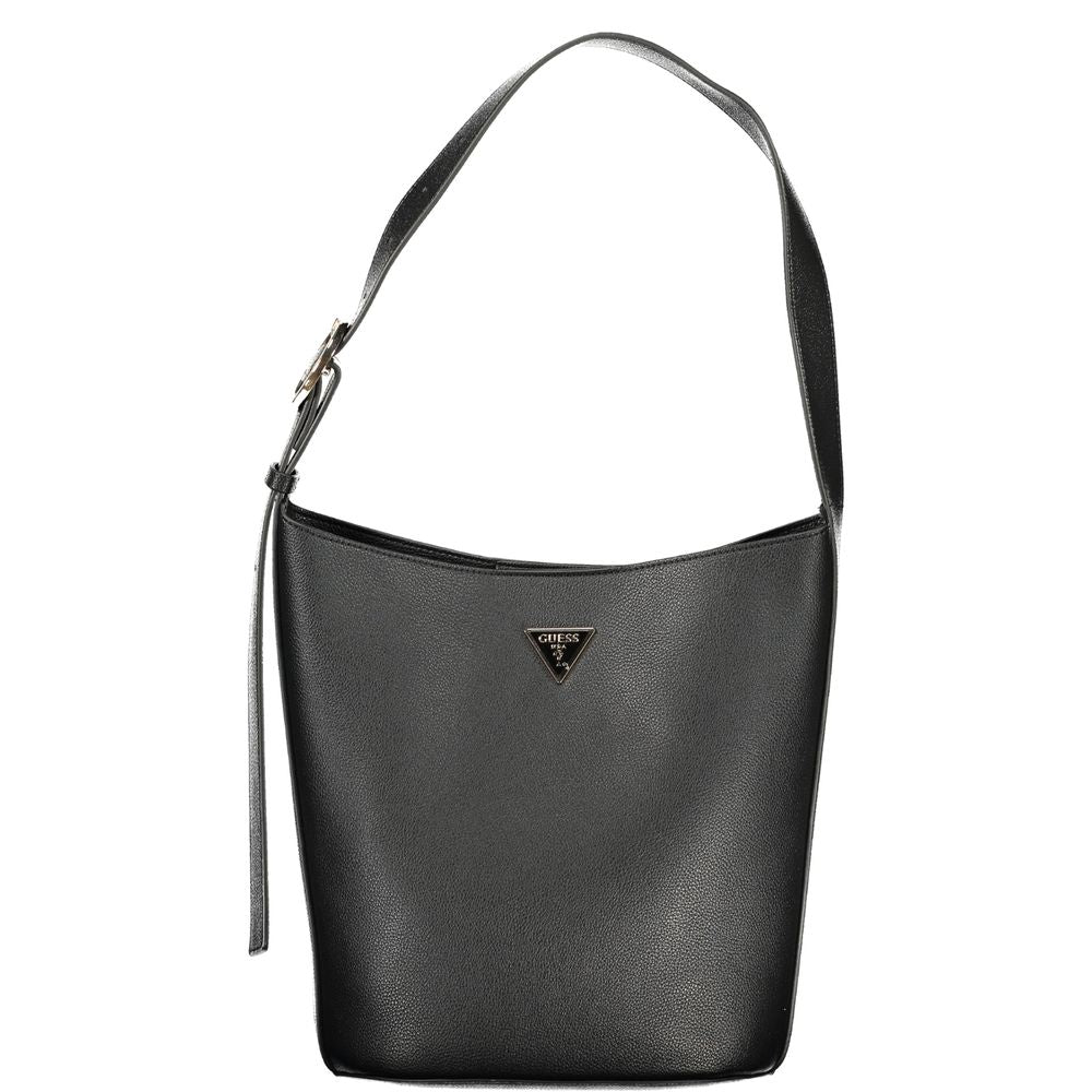 Guess Jeans Black Polyurethane Women Handbag | Regal Royce