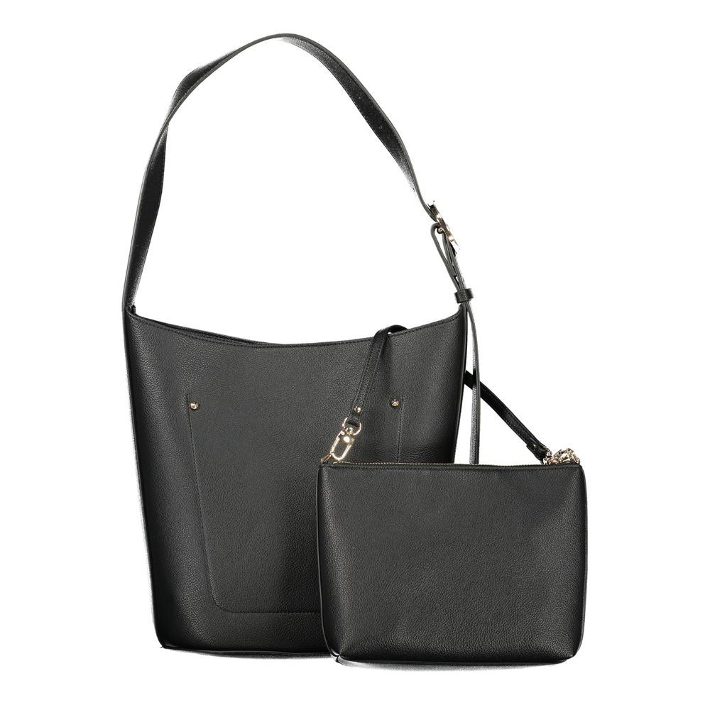 Guess Jeans Black Polyurethane Women Handbag | Regal Royce