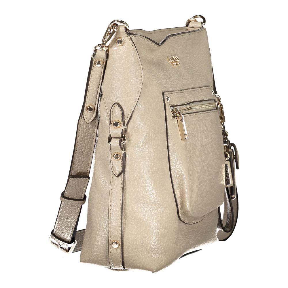 Guess Jeans Beige Polyurethane Women's Handbag | Regal Royce