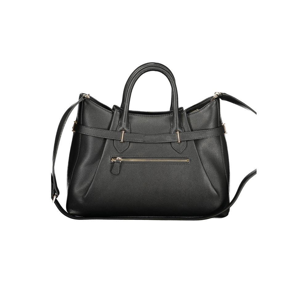 Guess Jeans Black Polyurethane Women Handbag | Regal Royce
