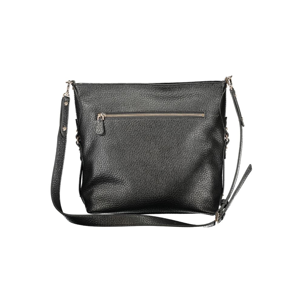 Guess Jeans Black Polyurethane Women's Handbag | Regal Royce