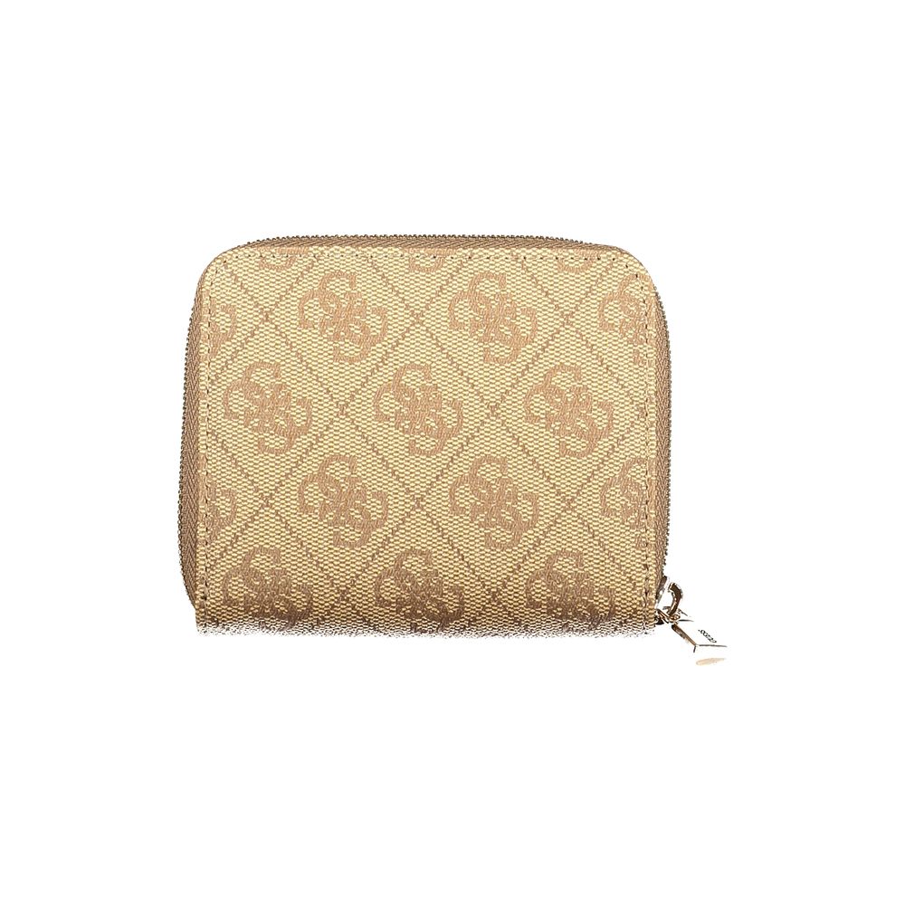 Guess Jeans Beige Polyurethane Women Wallet | Regal Royce