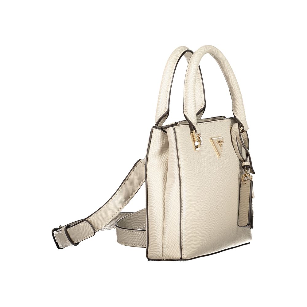 Guess Jeans Beige Polyurethane Women Handbag | Regal Royce