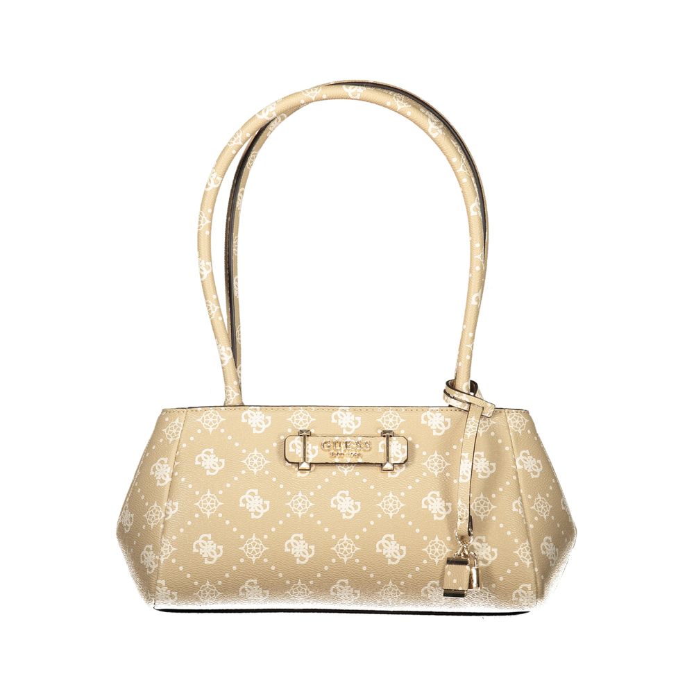 Guess Jeans Beige Polyurethane Women Handbag | Regal Royce