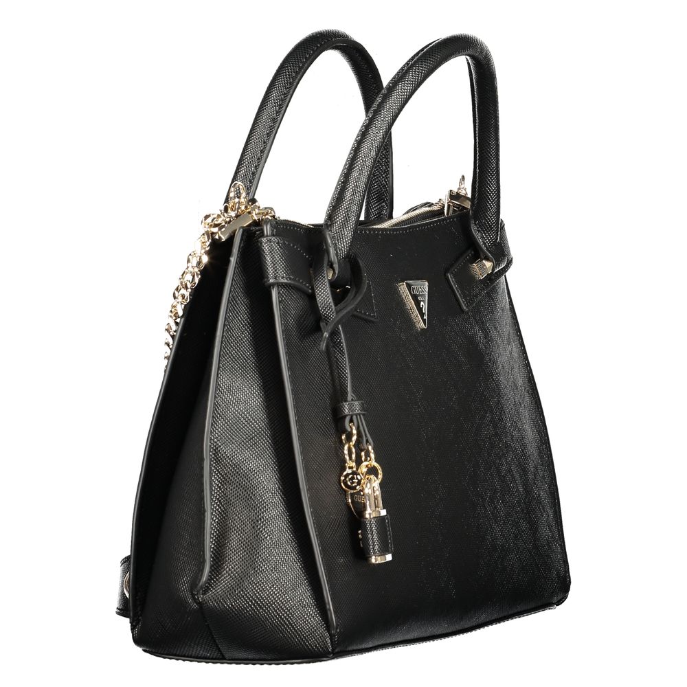 Guess Jeans Black Polyethylene Handbag | Regal Royce