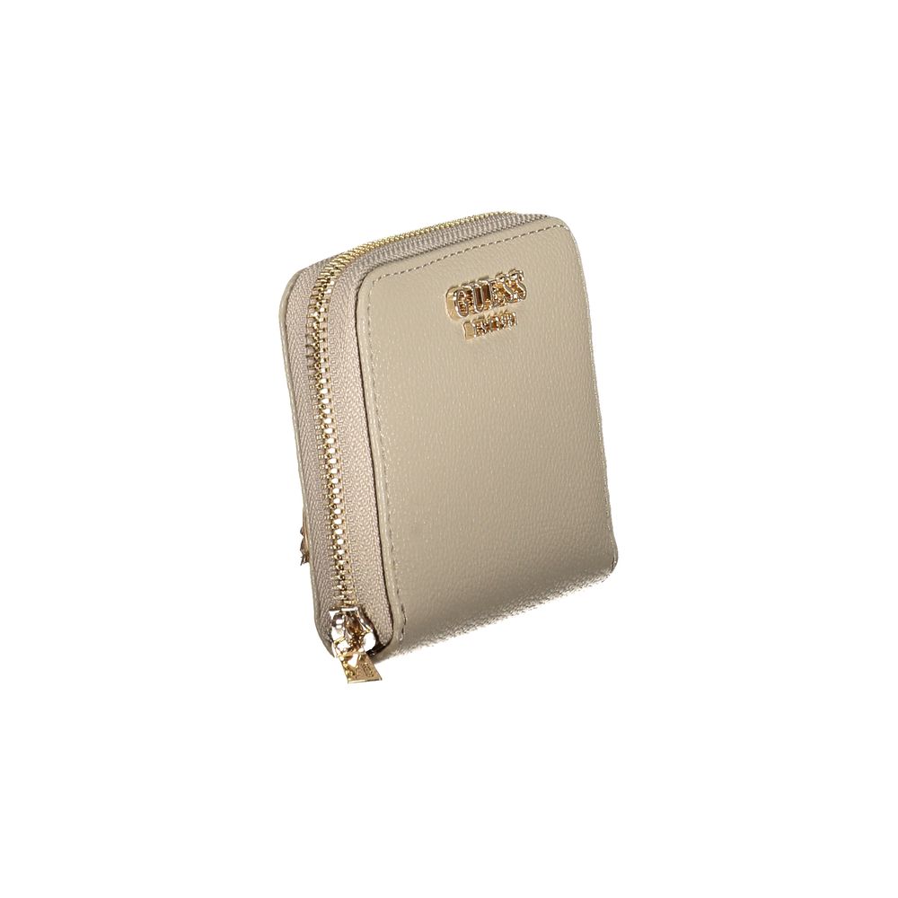 Guess Jeans Beige Polyurethane Women Wallet | Regal Royce