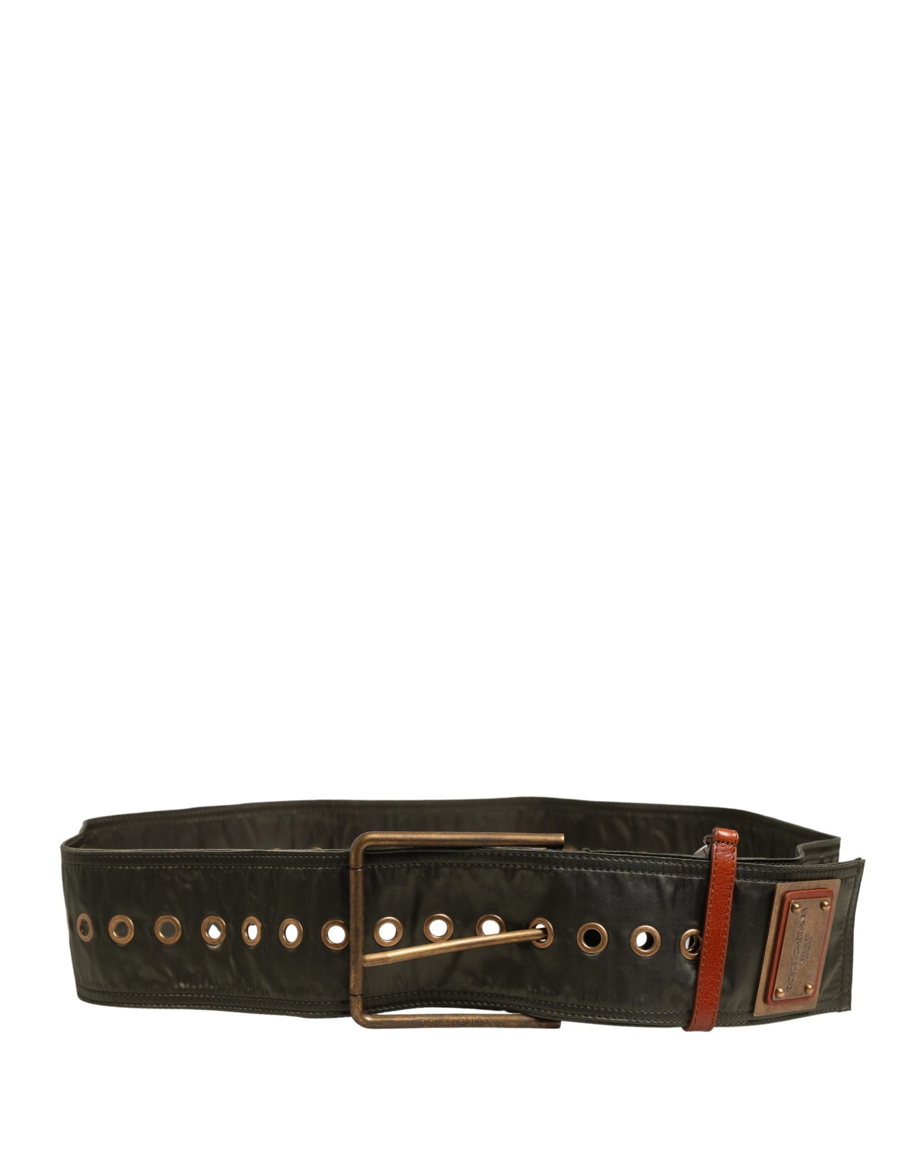 Dolce & Gabbana Men Black Wide Leather DG Metal Buckle Belt | Regal Royce