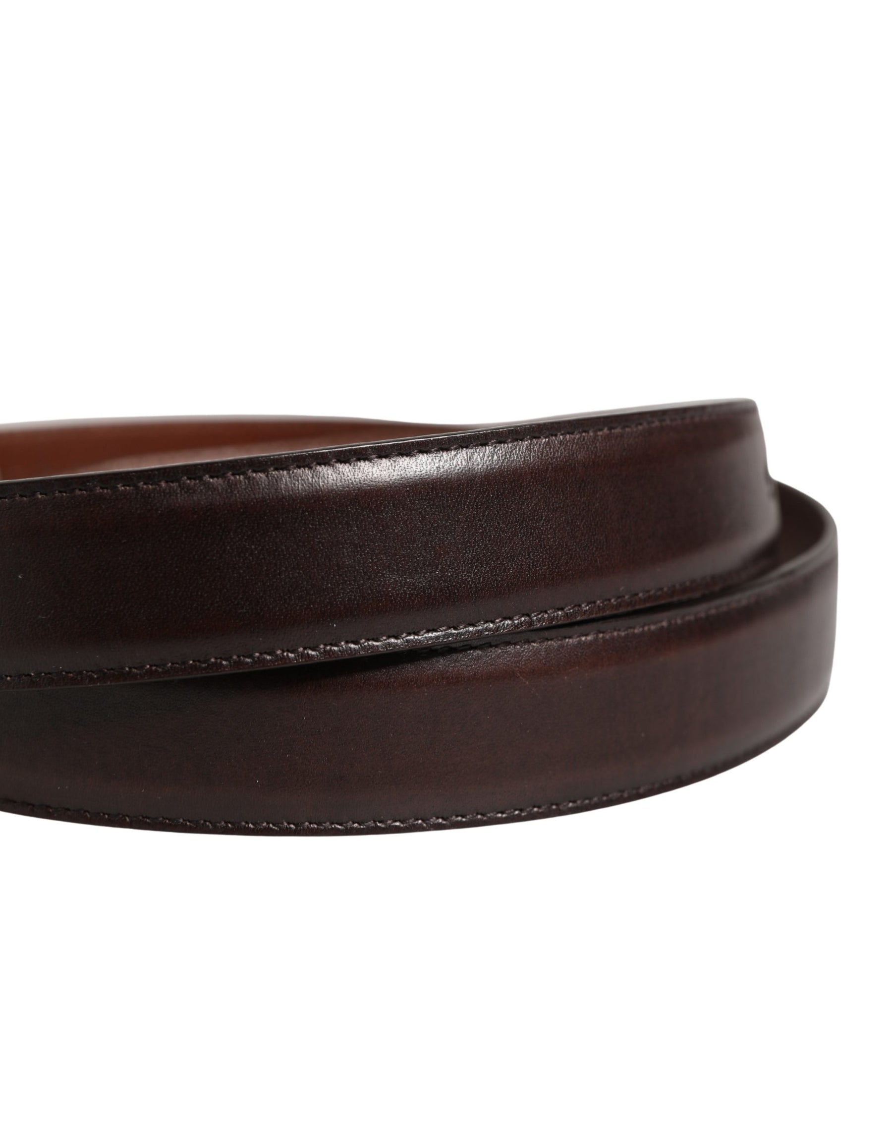 Dolce & Gabbana Men Brown Classic Leather Metal Buckle Belt | Regal Royce