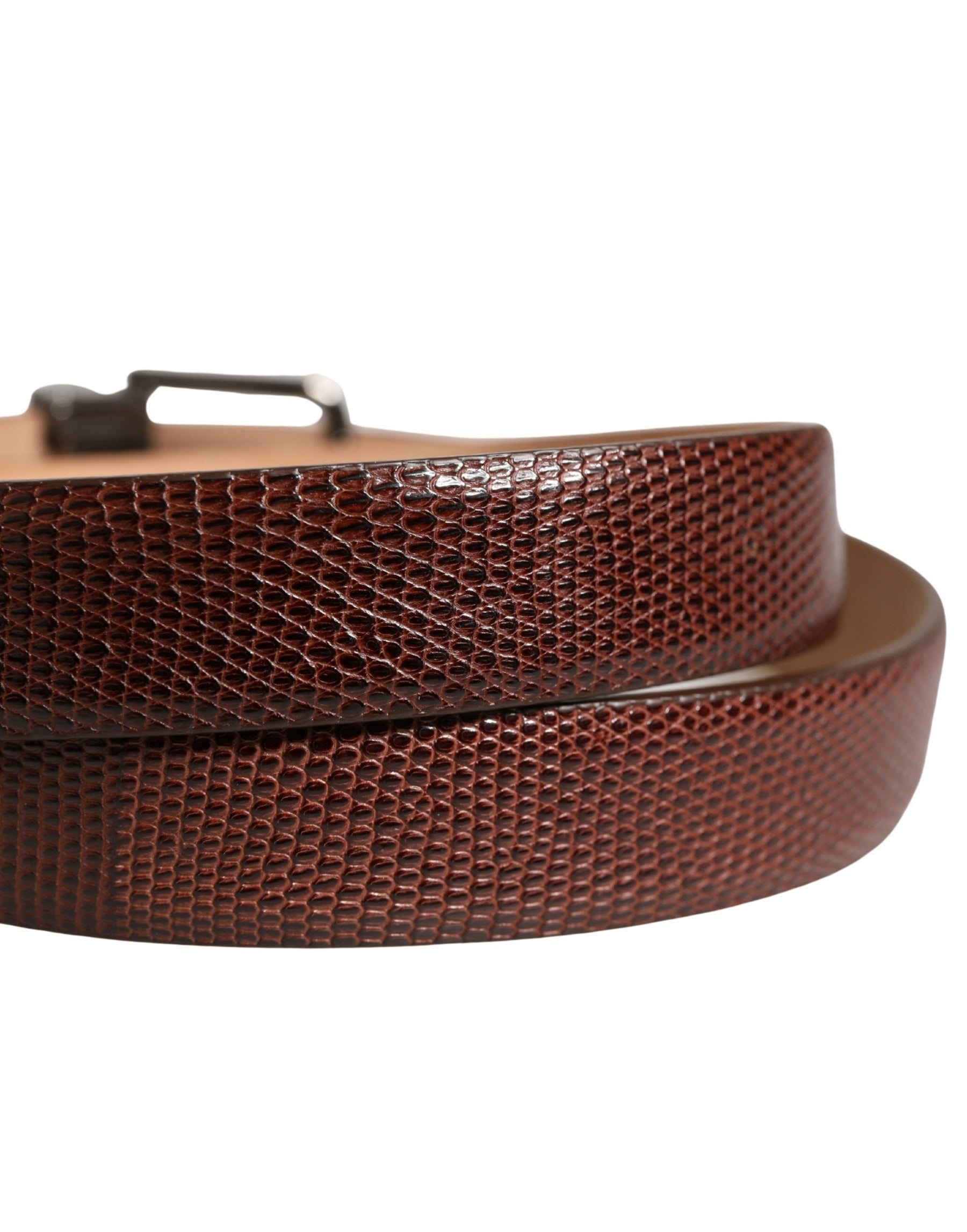 Dolce & Gabbana Men Brown Goatskin Leather Metal Buckle Belt | Regal Royce
