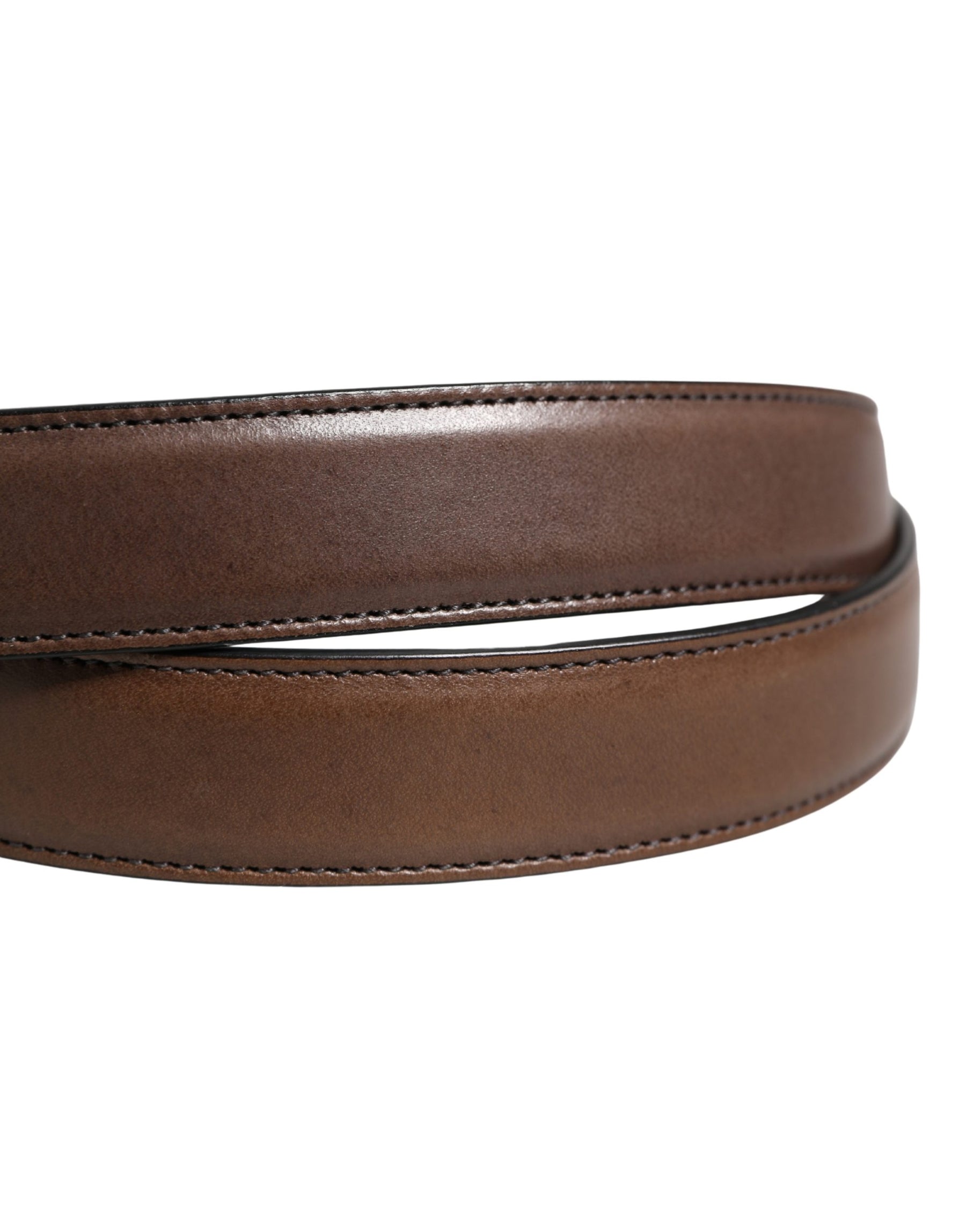 Dolce & Gabbana Men Brown Classic Leather Metal Buckle Belt | Regal Royce