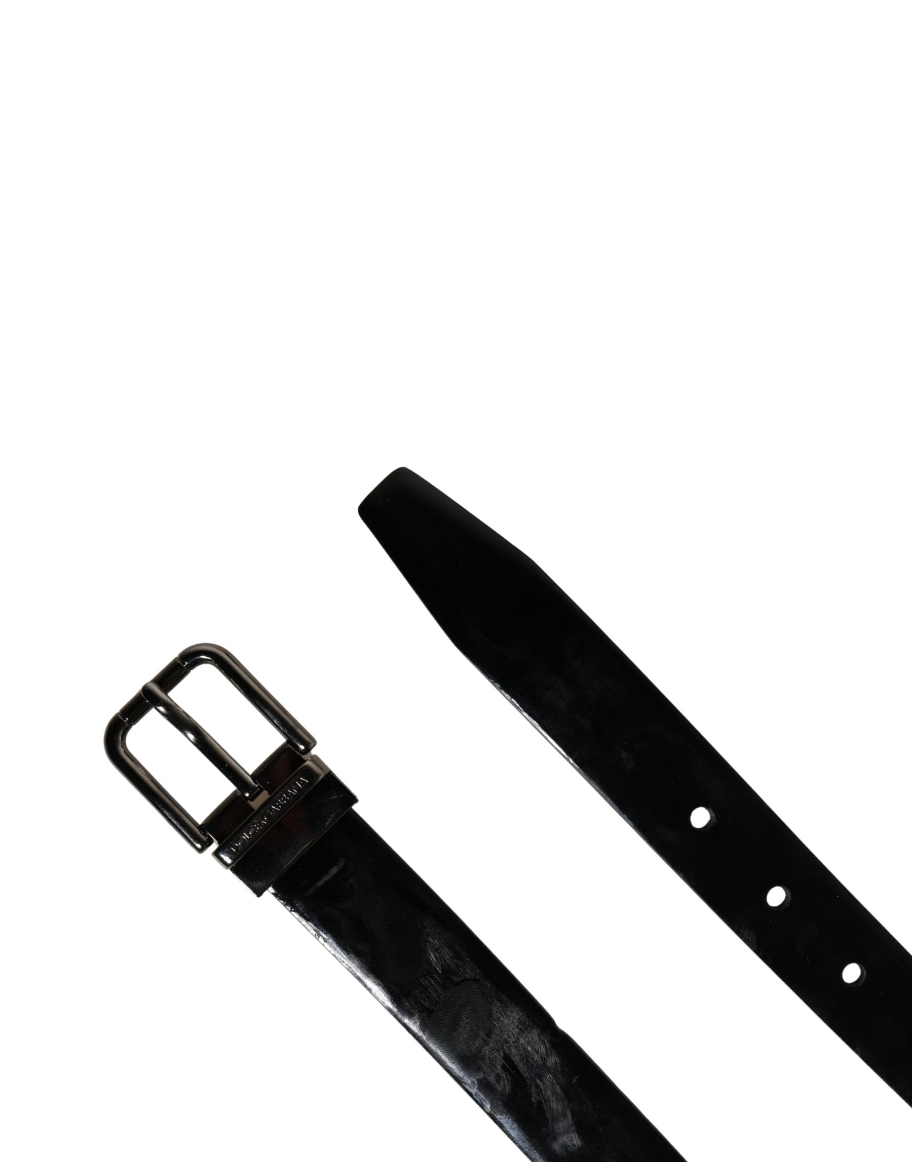 Dolce & Gabbana Men Black Classic Leather Metal Buckle Belt | Regal Royce