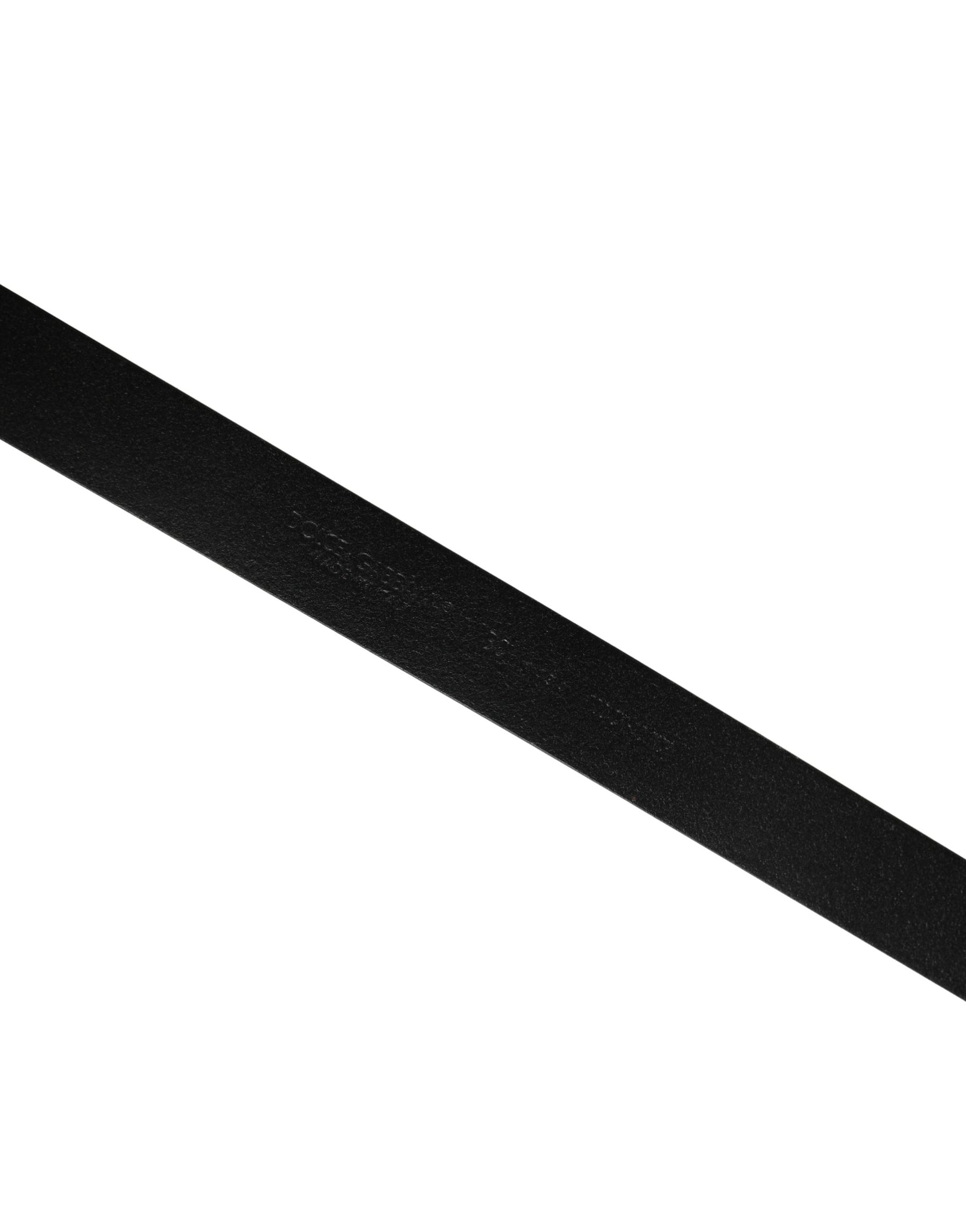 Dolce & Gabbana Men Black Classic Leather Metal Buckle Belt | Regal Royce