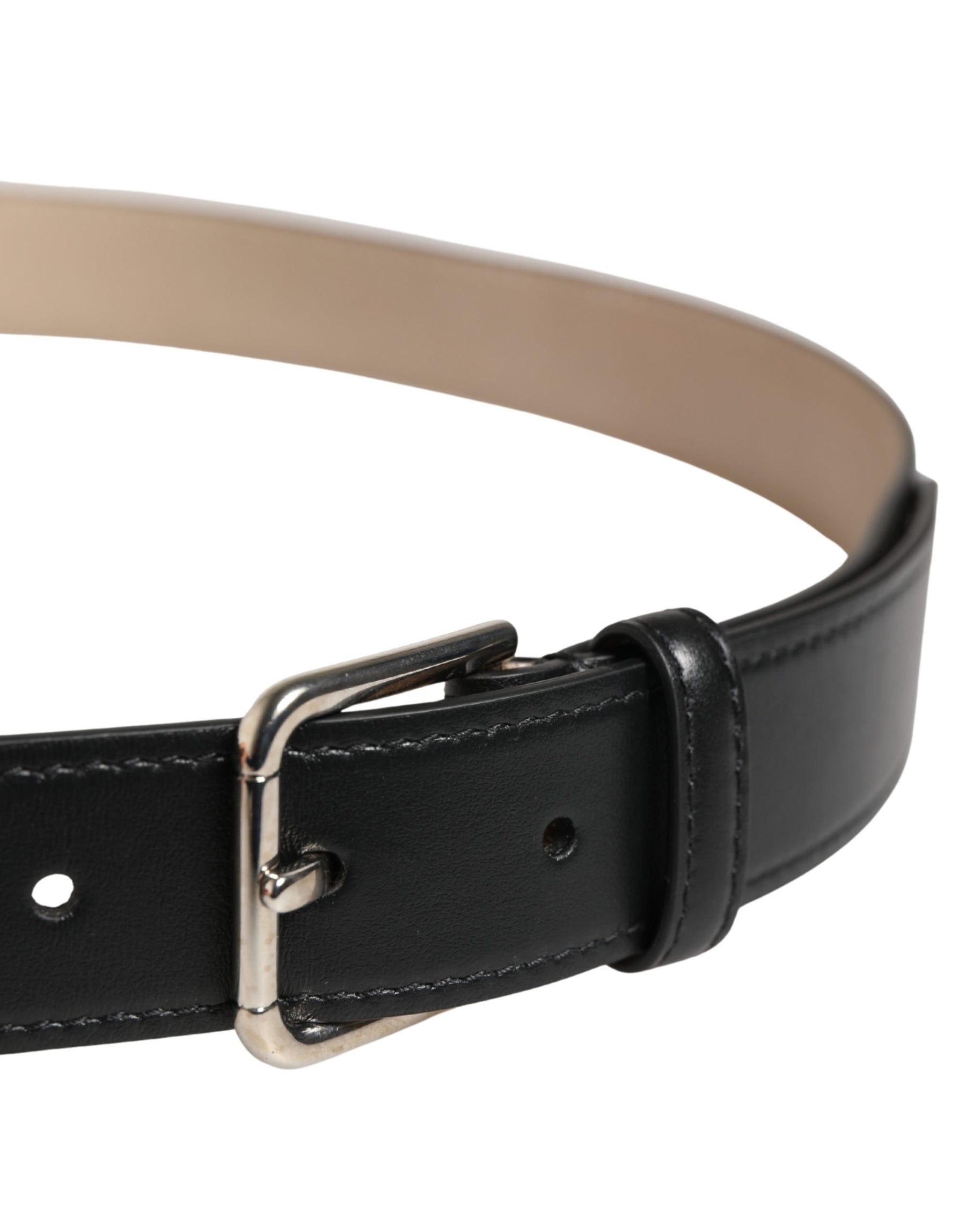 Dolce & Gabbana Men Beige Woven Leather Metal Buckle Belt | Regal Royce