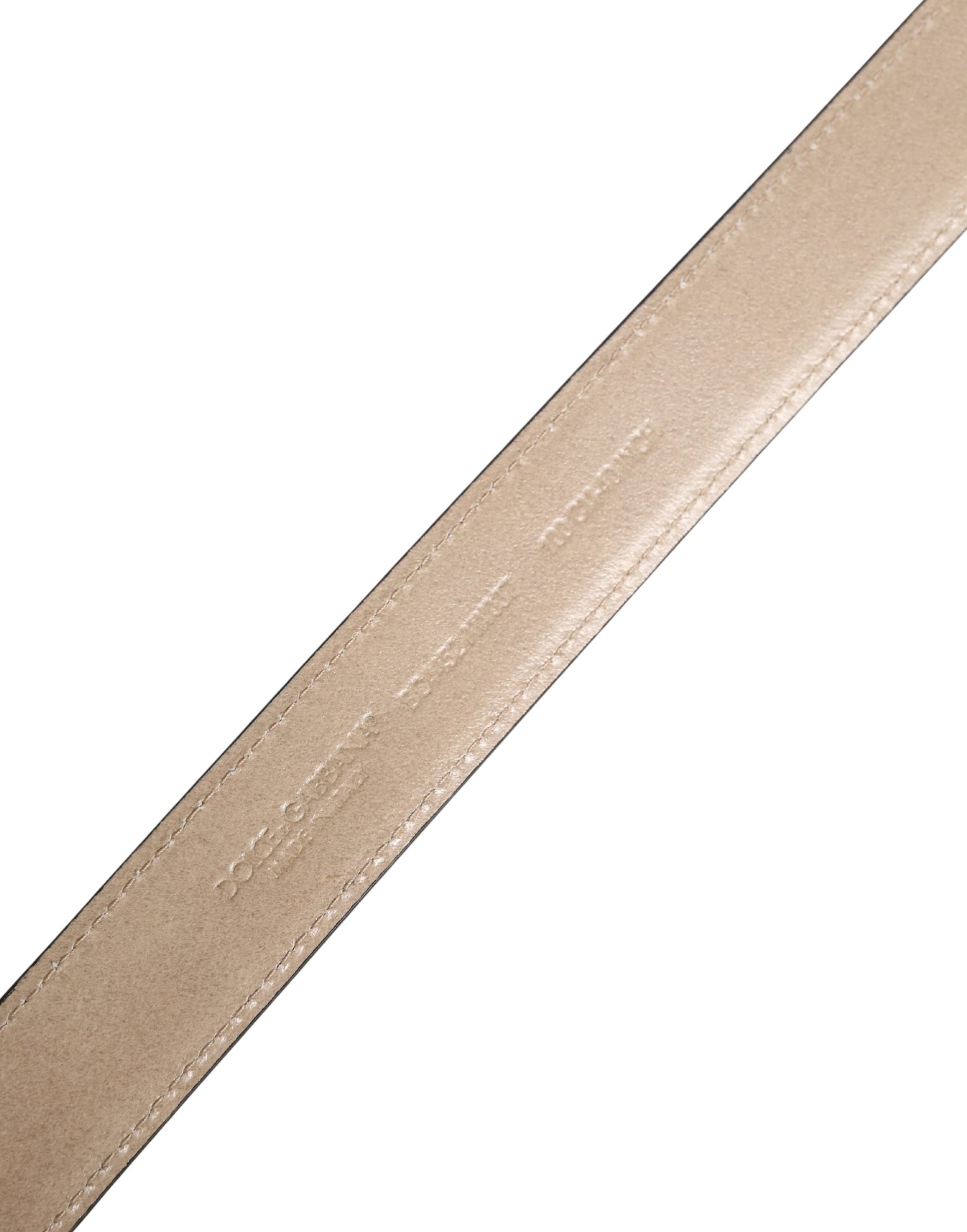 Dolce & Gabbana Men Beige Woven Leather Metal Buckle Belt | Regal Royce