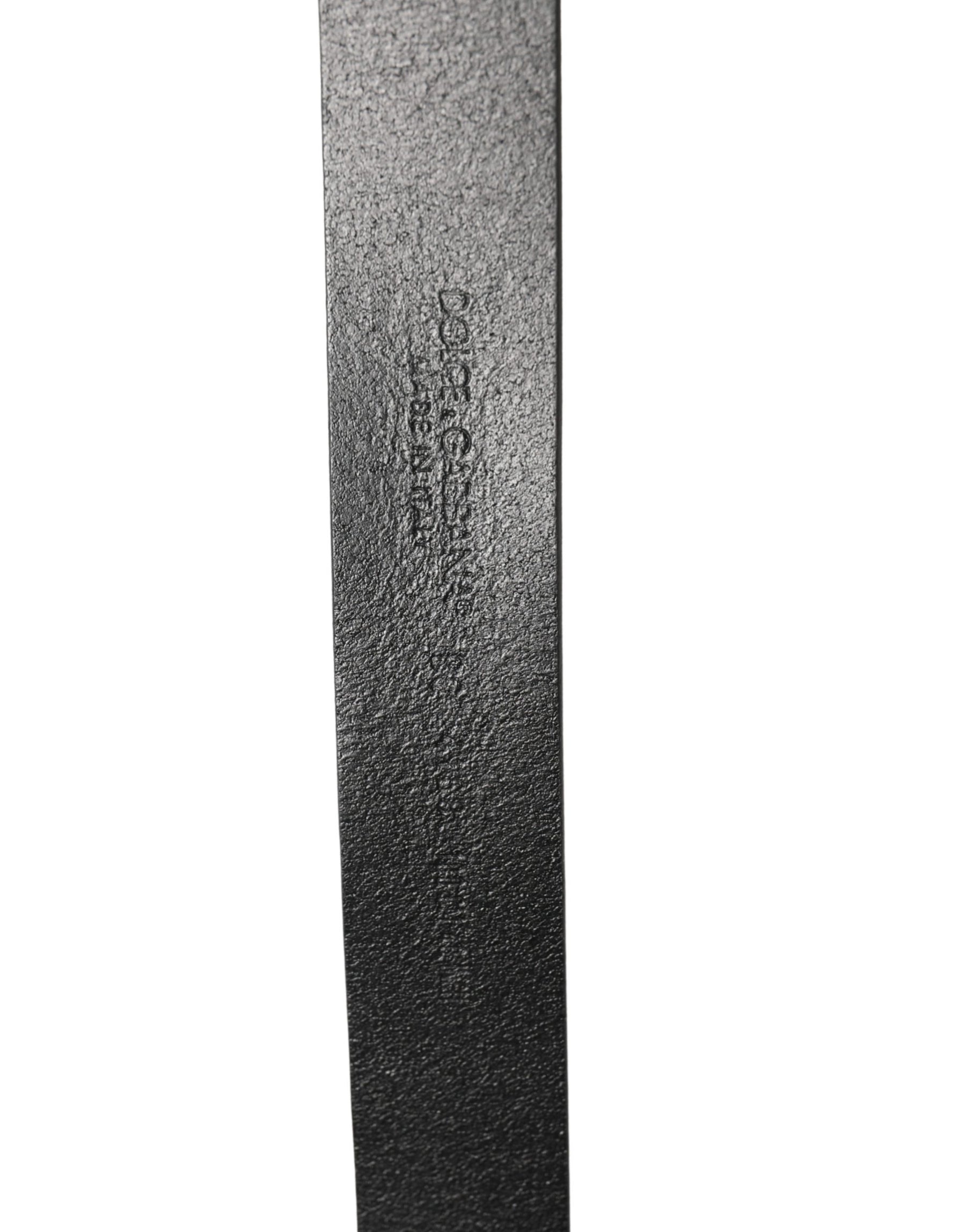 Dolce & Gabbana Men Black Classic Leather Logo Buckle Belt | Regal Royce