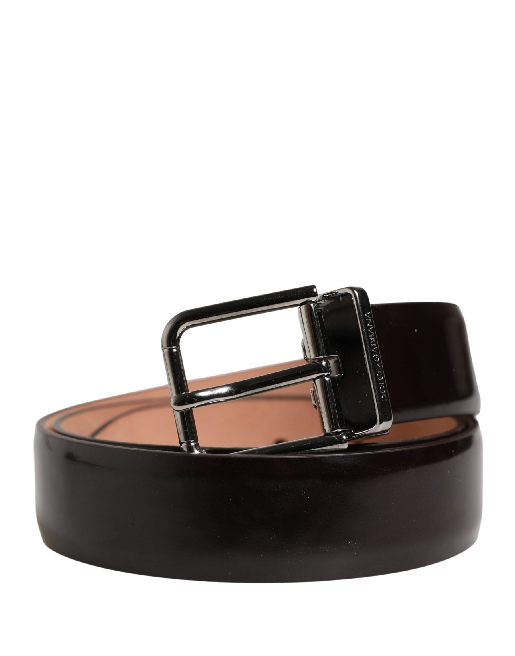 Dolce & Gabbana Men Black Calfskin Leather Metal Buckle Belt | Regal Royce