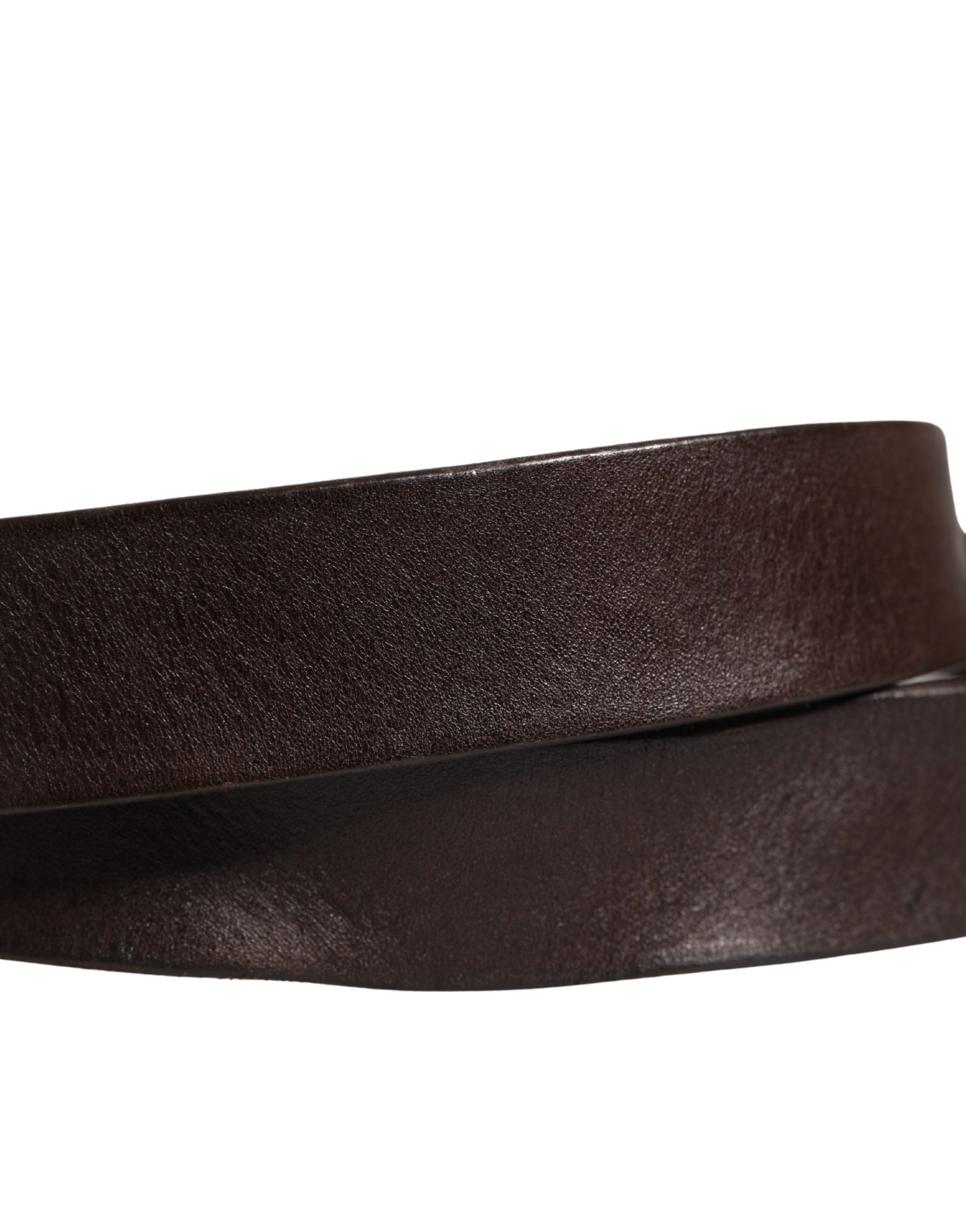 Dolce & Gabbana Men Brown Leather Logo Metal Buckle Belt | Regal Royce