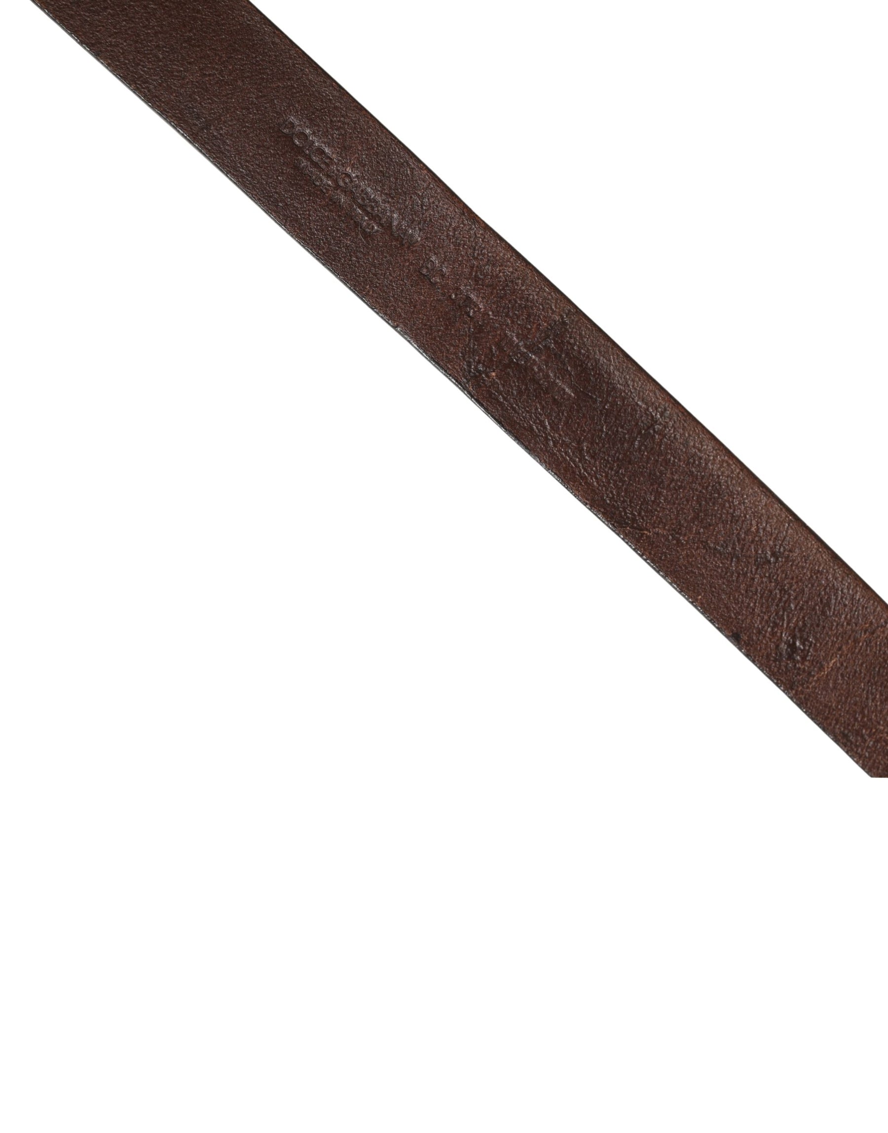 Dolce & Gabbana Men Brown Leather Logo Metal Buckle Belt | Regal Royce