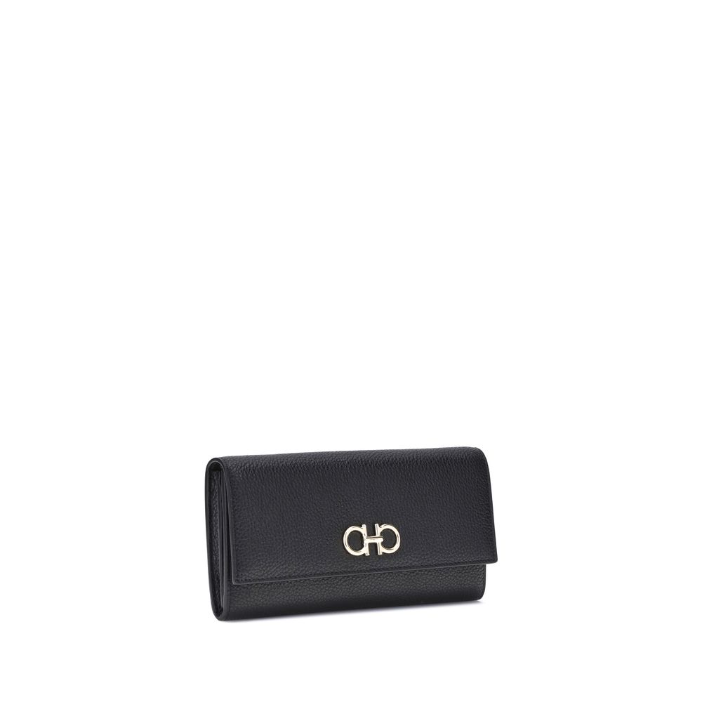 Ferragamo Black Calf Leather Bos Taurus Wallet | Regal Royce