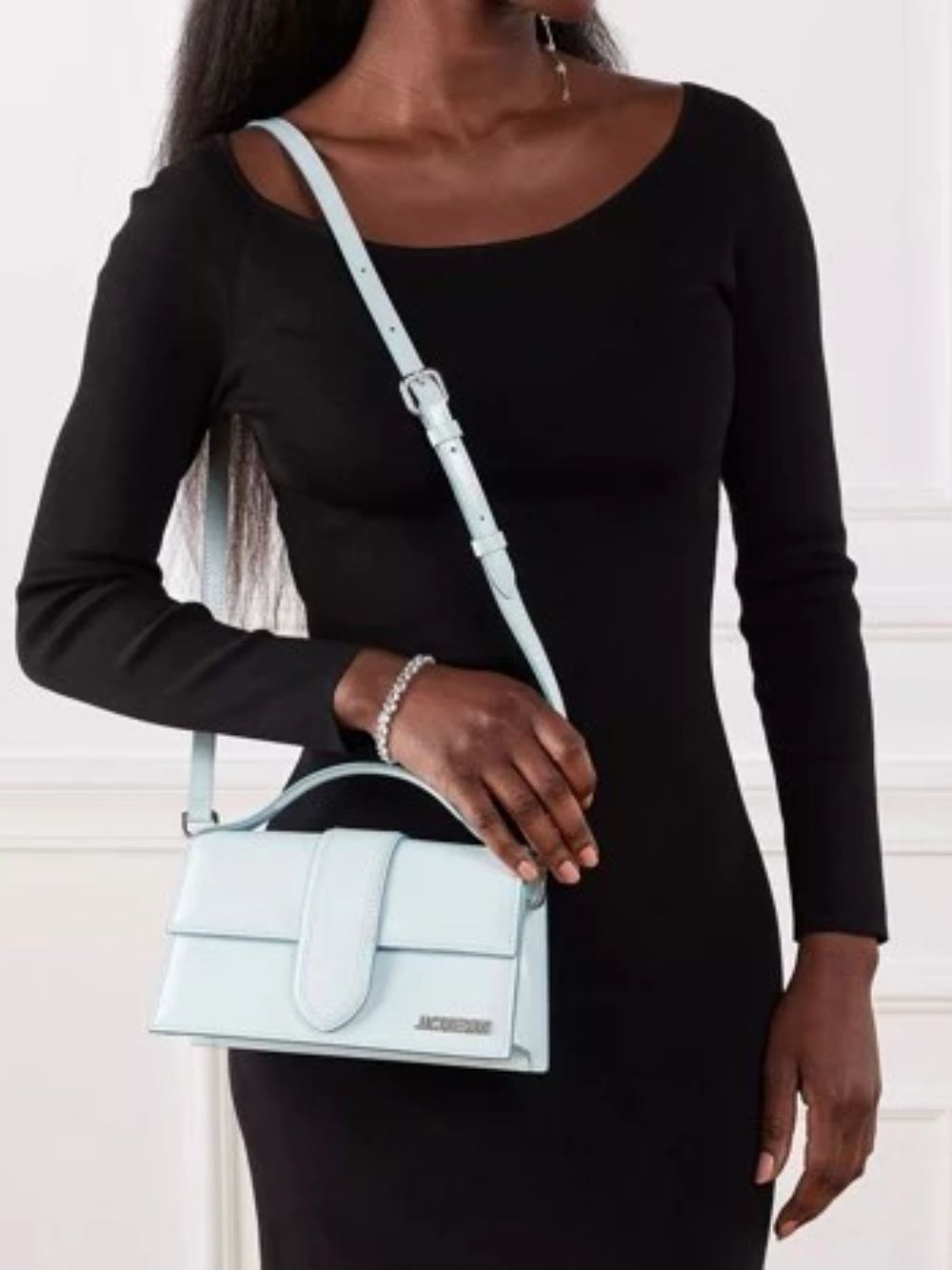 Jacquemus Pale blue Leather Le Grand Bambino Handbag | Regal Royce