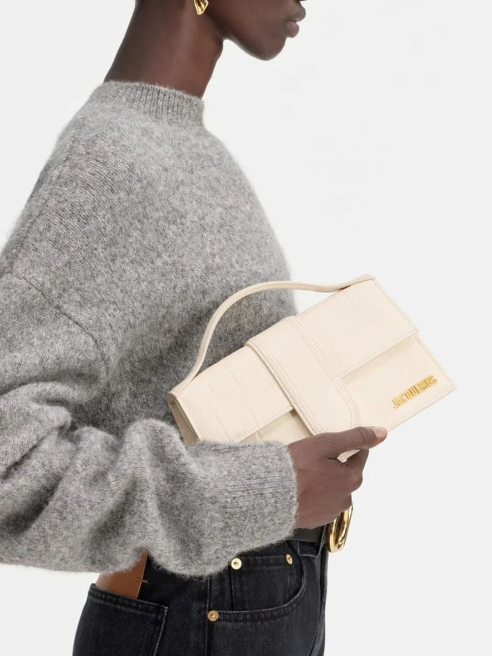 Jacquemus Ivory Cocco Le Grand Bambino Handbag | Regal Royce