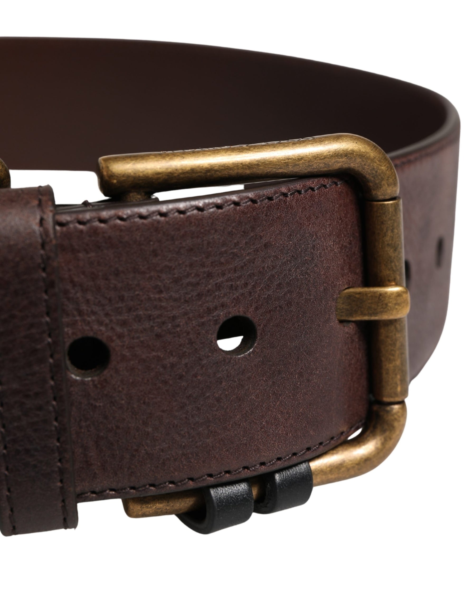 Dolce & Gabbana Men Brown Calfskin Leather Metal Buckle Belt | Regal Royce