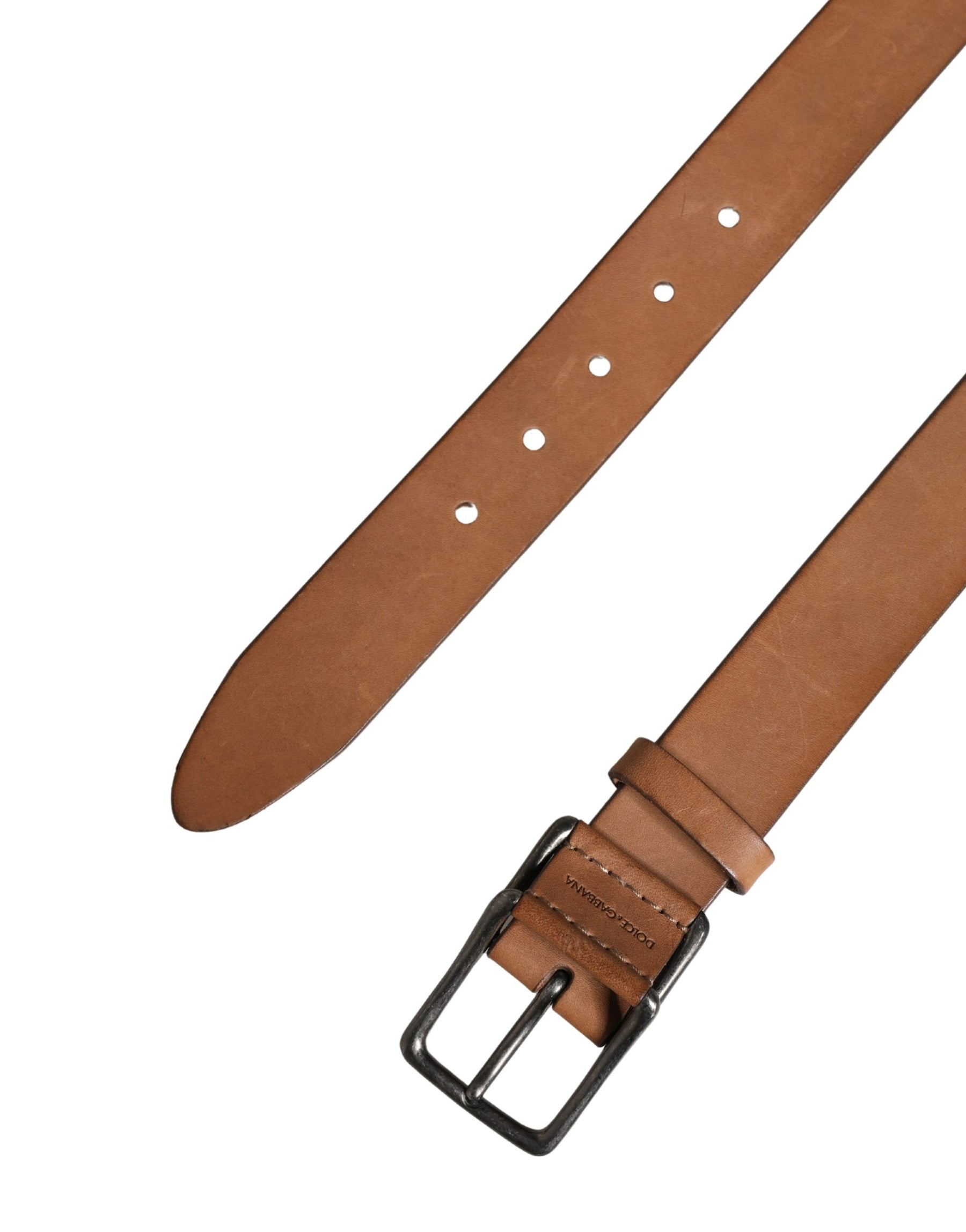 Dolce & Gabbana Men Brown Leather Classic Metal Buckle Belt | Regal Royce
