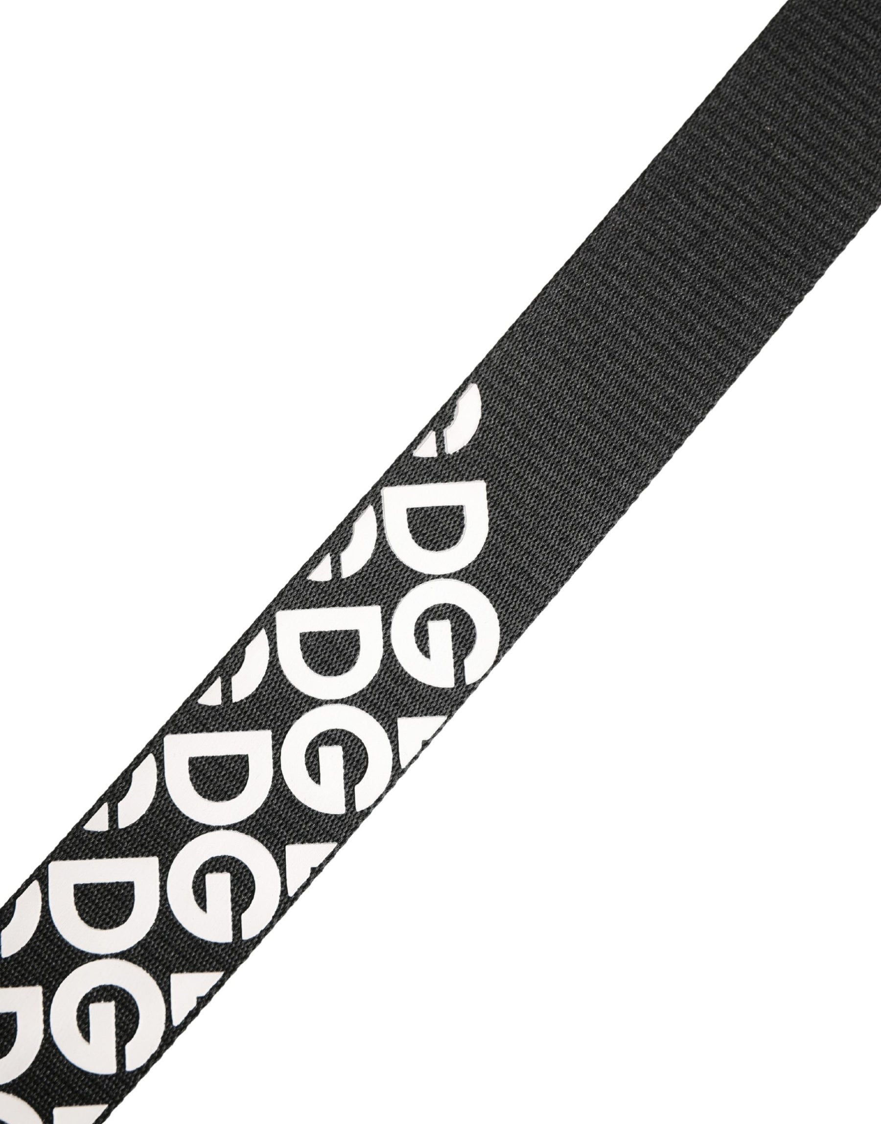 Dolce & Gabbana White Black Logo Leather Metal Buckle Belt | Regal Royce