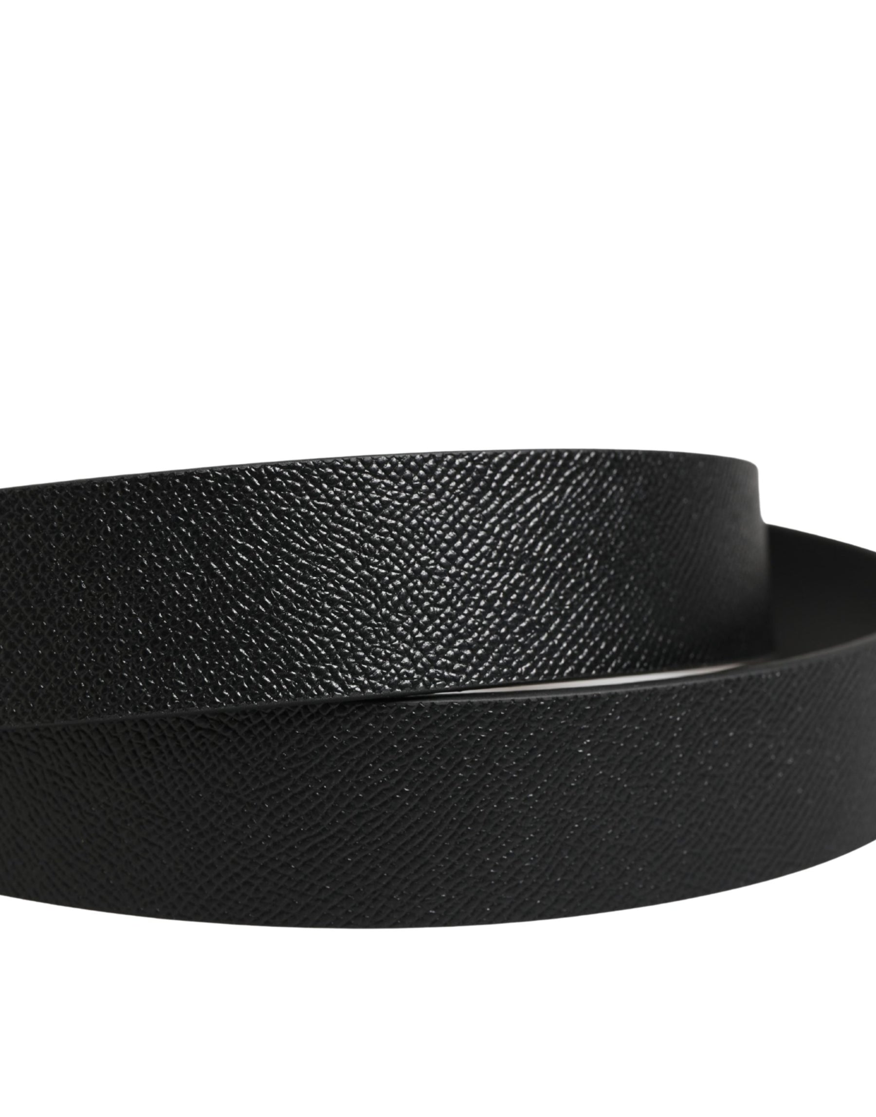 Dolce & Gabbana Black Classic Calf Leather Metal Buckle Belt | Regal Royce