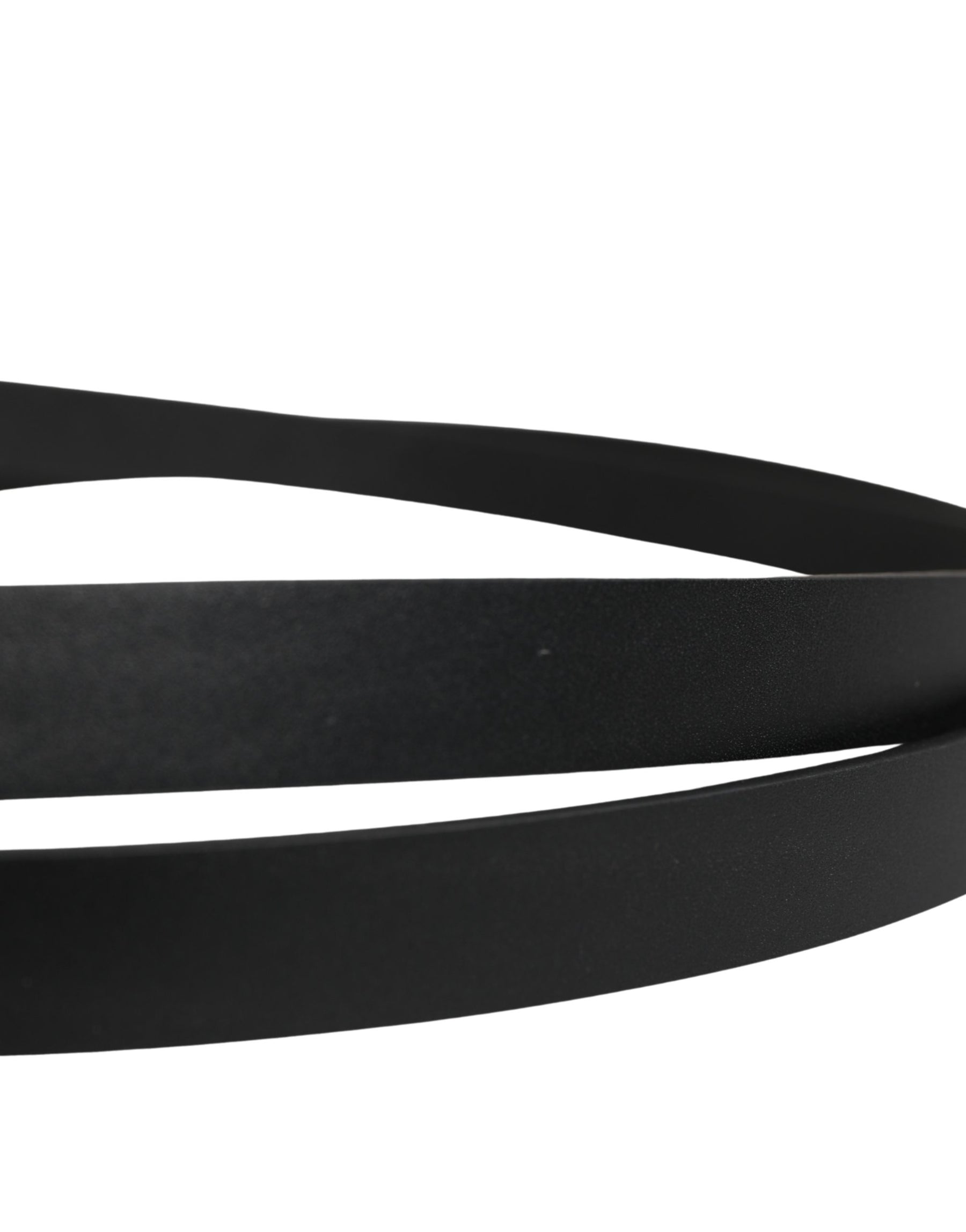 Dolce & Gabbana Men Black Leather Classic Metal Buckle Belt | Regal Royce