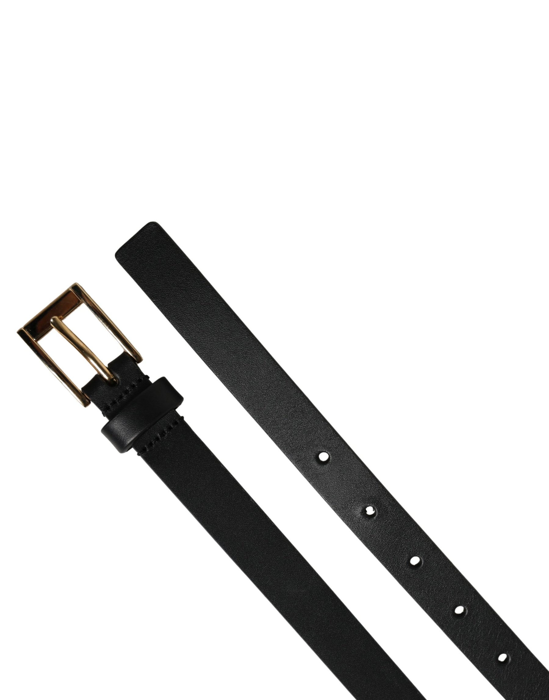 Dolce & Gabbana Men Black Leather Classic Metal Buckle Belt | Regal Royce