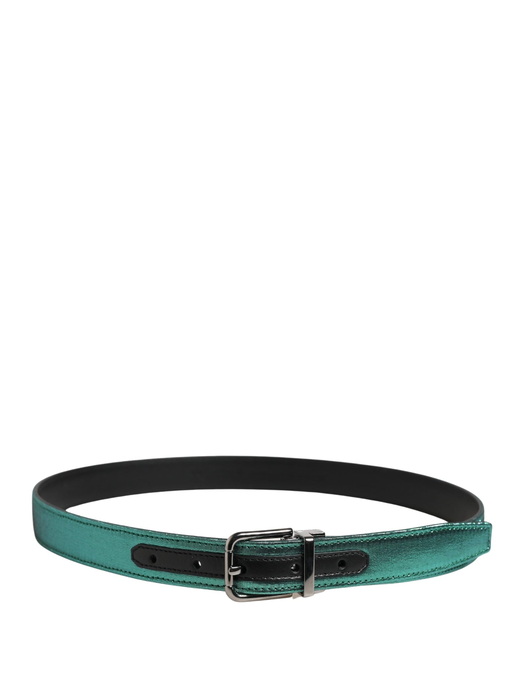 Dolce & Gabbana Men Green Lurex Polyester Metal Buckle Belt | Regal Royce