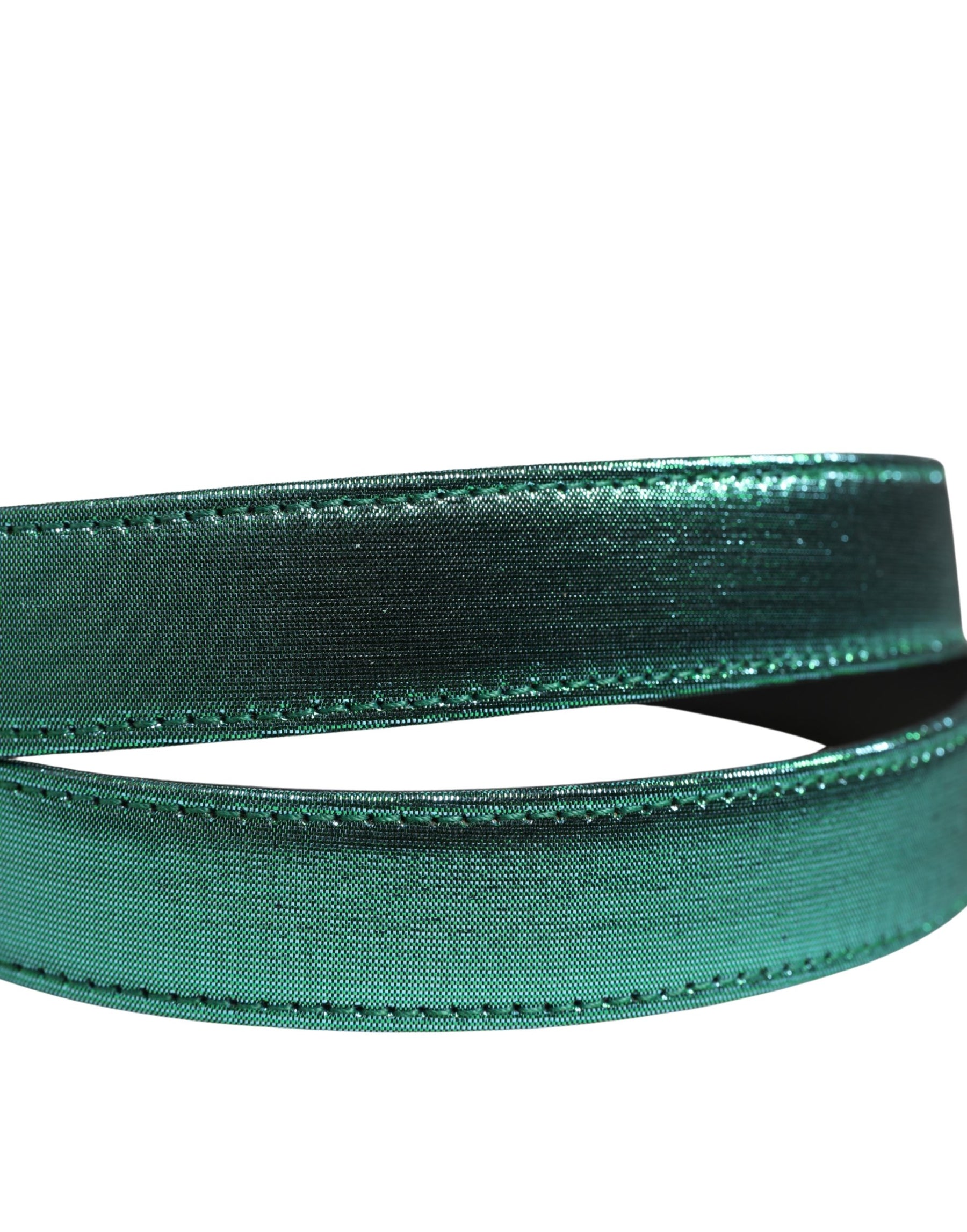 Dolce & Gabbana Men Green Lurex Polyester Metal Buckle Belt | Regal Royce