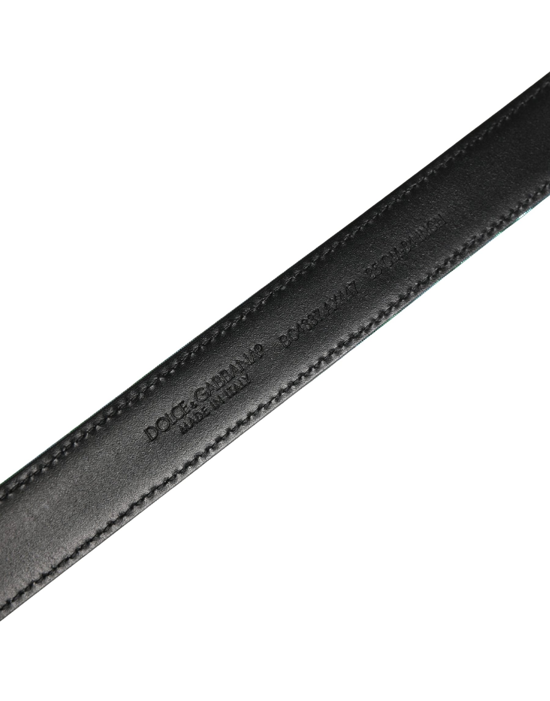 Dolce & Gabbana Men Green Lurex Polyester Metal Buckle Belt | Regal Royce