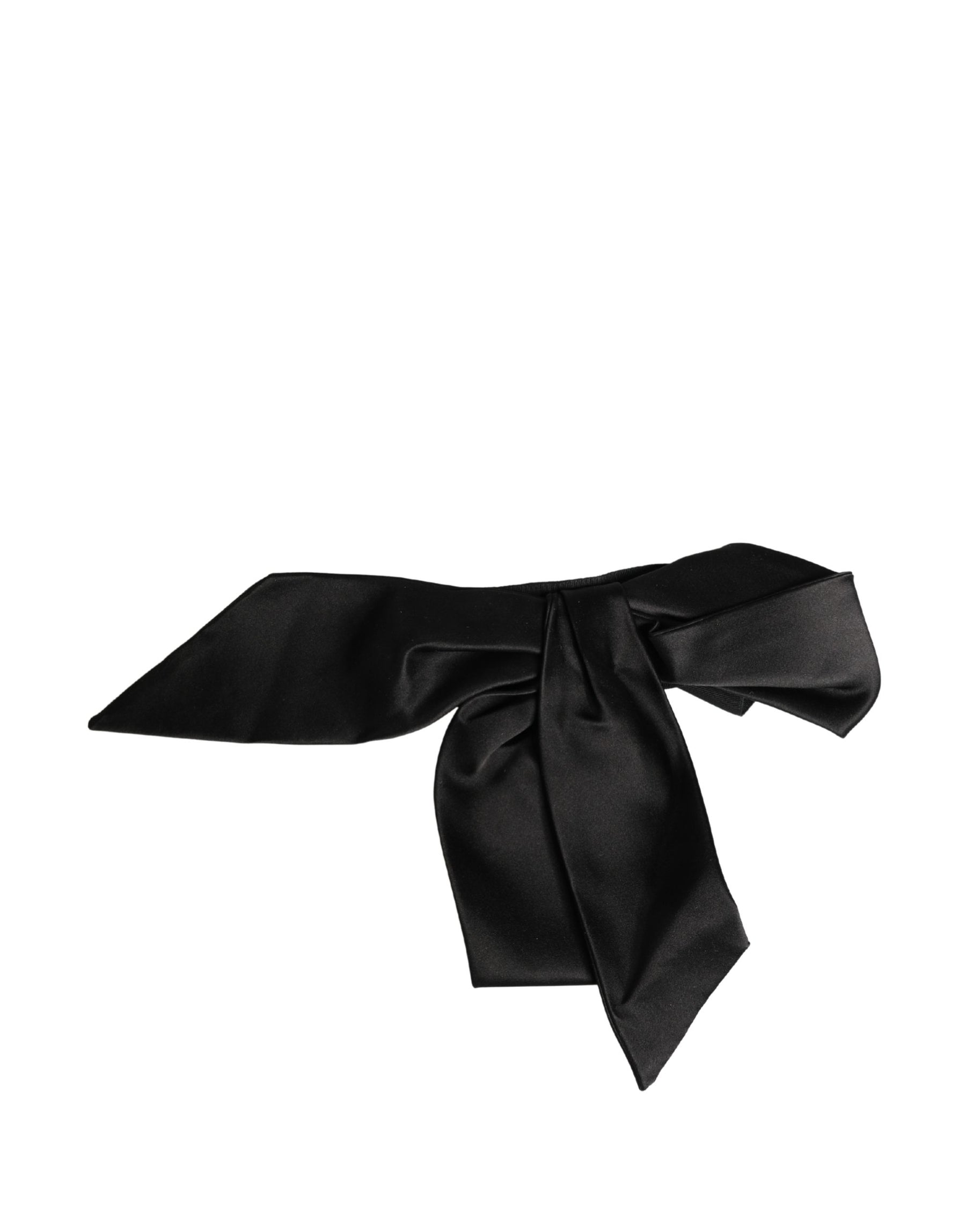 Dolce & Gabbana Black Silk Satin Sash Wide Waist Women Belt | Regal Royce