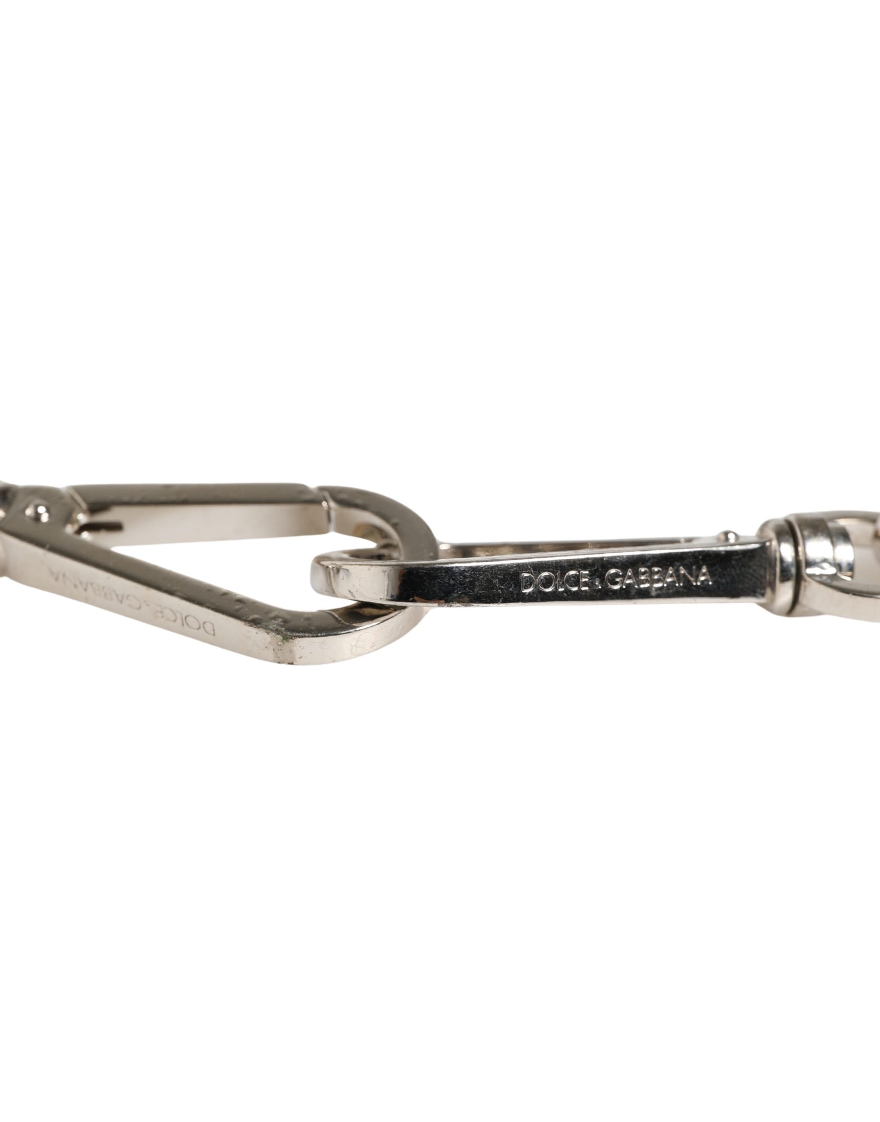 Dolce & Gabbana Black Leather Silver Chain Bag Accessory Shoulder Strap | Regal Royce