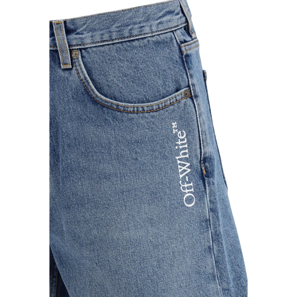 Off-White Blue Cotton Bermuda Shorts | Regal Royce