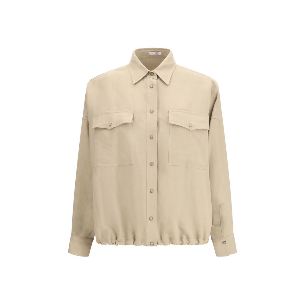 Brunello Cucinelli Beige Viscose Blouse | Regal Royce