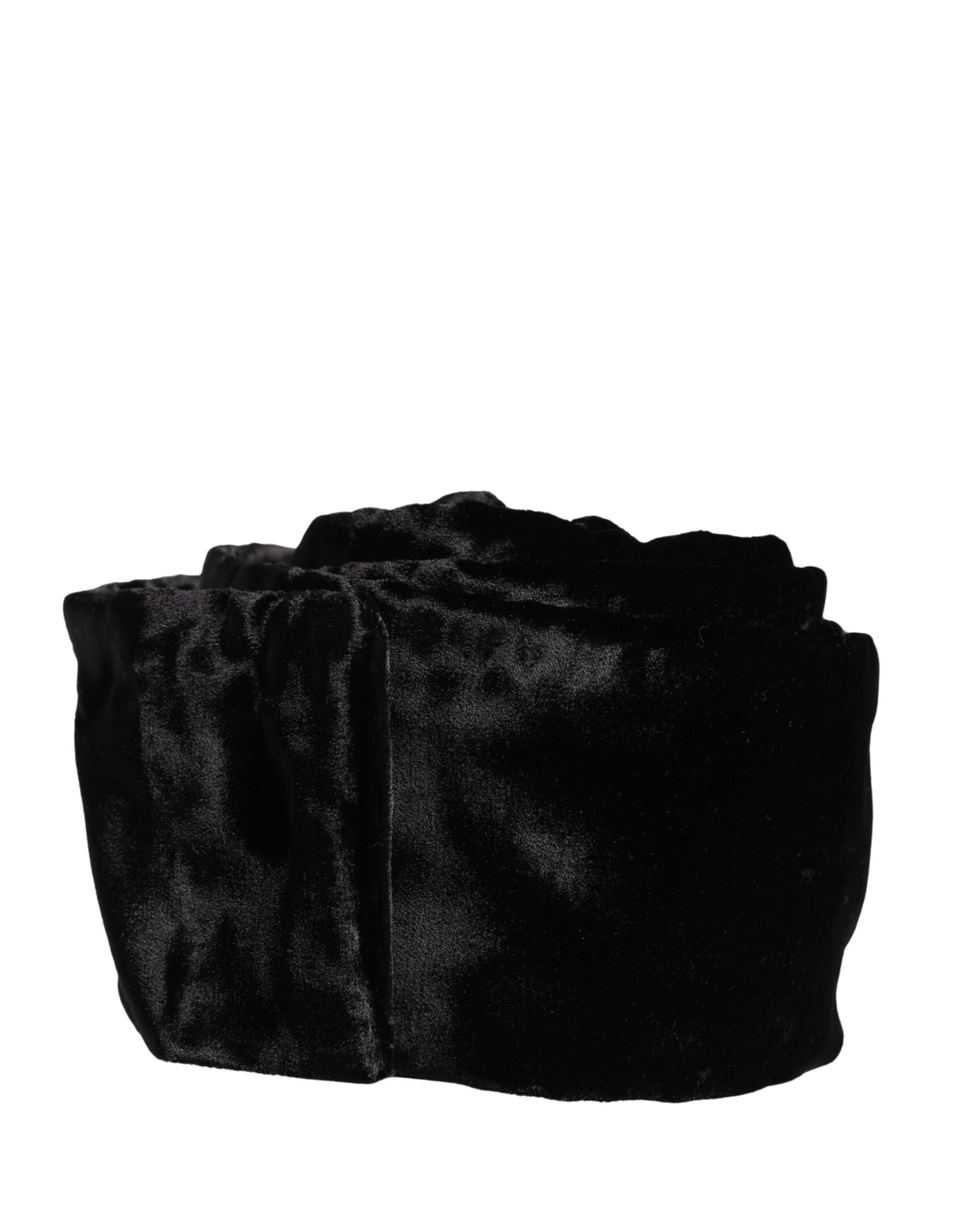 Dolce & Gabbana Black Viscose Satin Waist Women Cintura Belt | Regal Royce