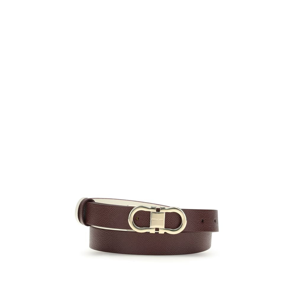 Ferragamo Brown Calf Leather Bos Taurus Thin Belt | Regal Royce
