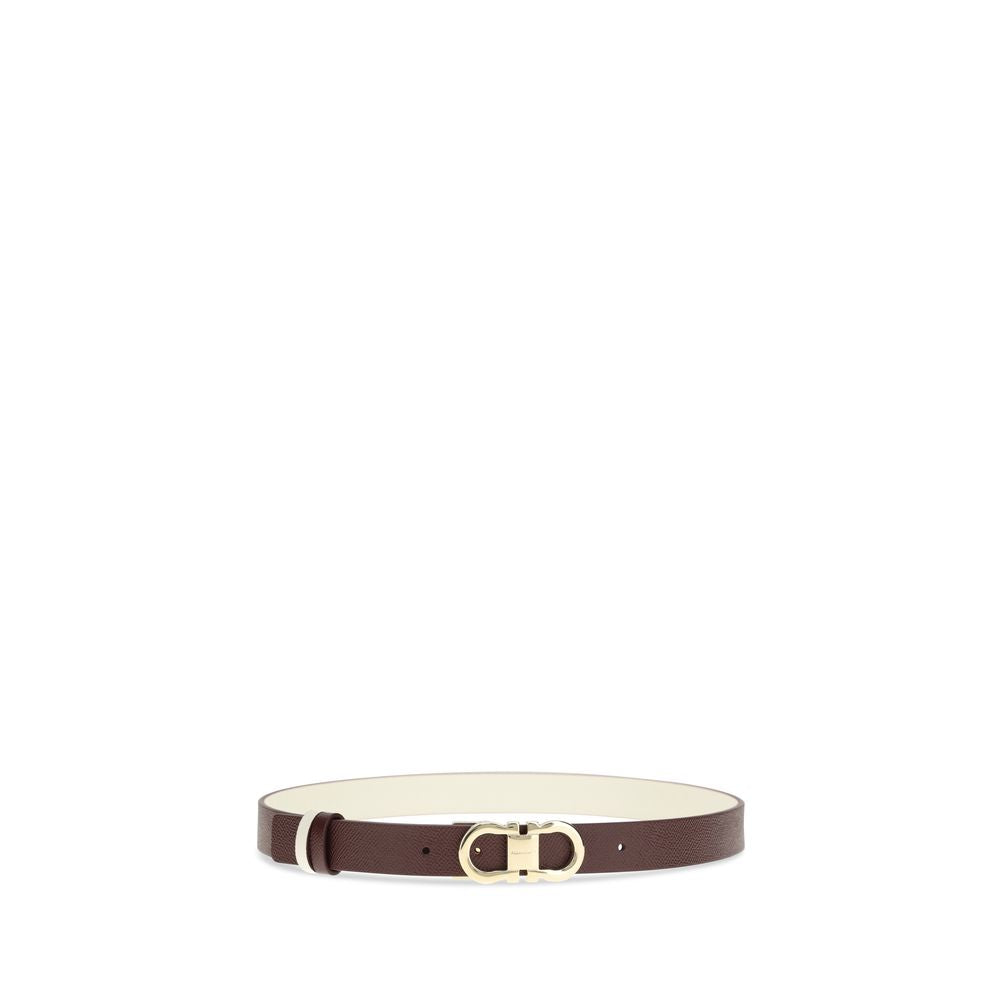Ferragamo Brown Calf Leather Bos Taurus Thin Belt | Regal Royce