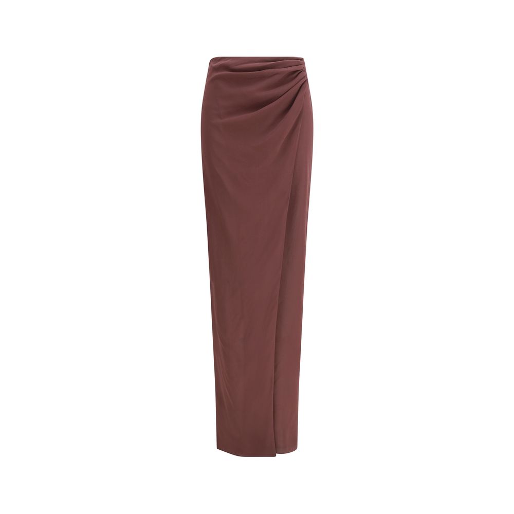 The Andamane Brown Silk Midi Skirt | Regal Royce