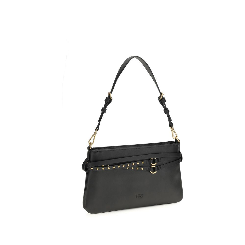PINKO Black Calf Leather Bos Taurus Shoulder Bag | Regal Royce