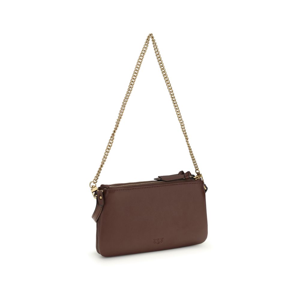 PINKO Brown Calf Leather Bos Taurus Shoulder Bag | Regal Royce