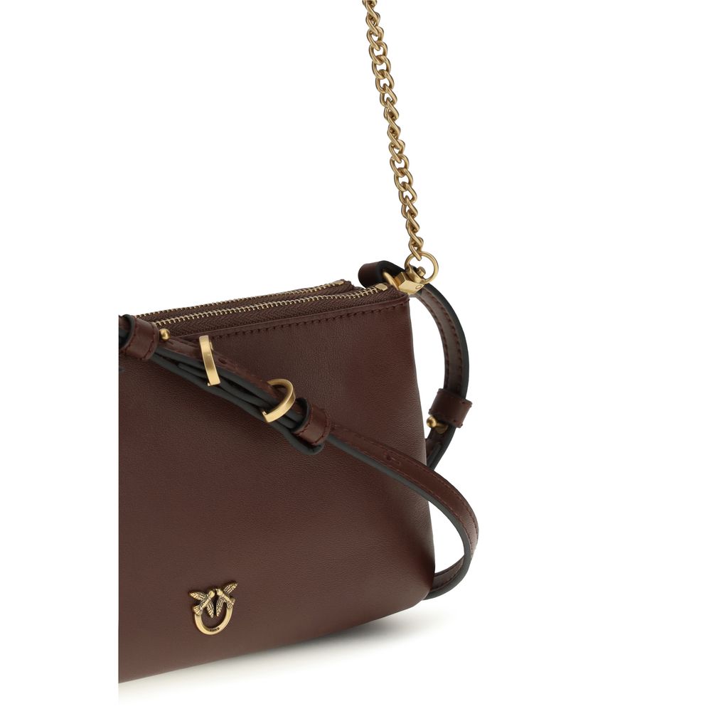 PINKO Brown Calf Leather Bos Taurus Shoulder Bag | Regal Royce
